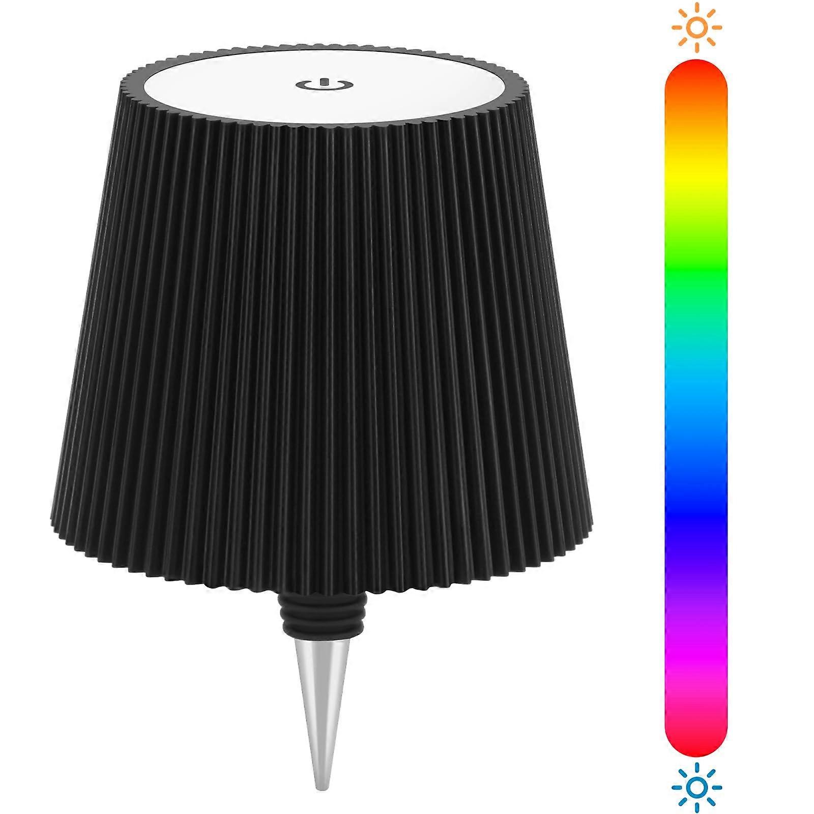 Wireless RGB Modes & 3 Color Touch Dimming Rechargeable LED Desk Bottle Lamp for Bedroom