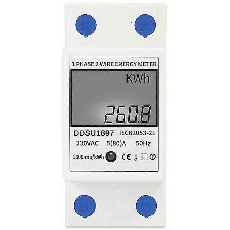 Single Phase Digital Electricity Meter - Din Rail - Multifunction - Two Wires
