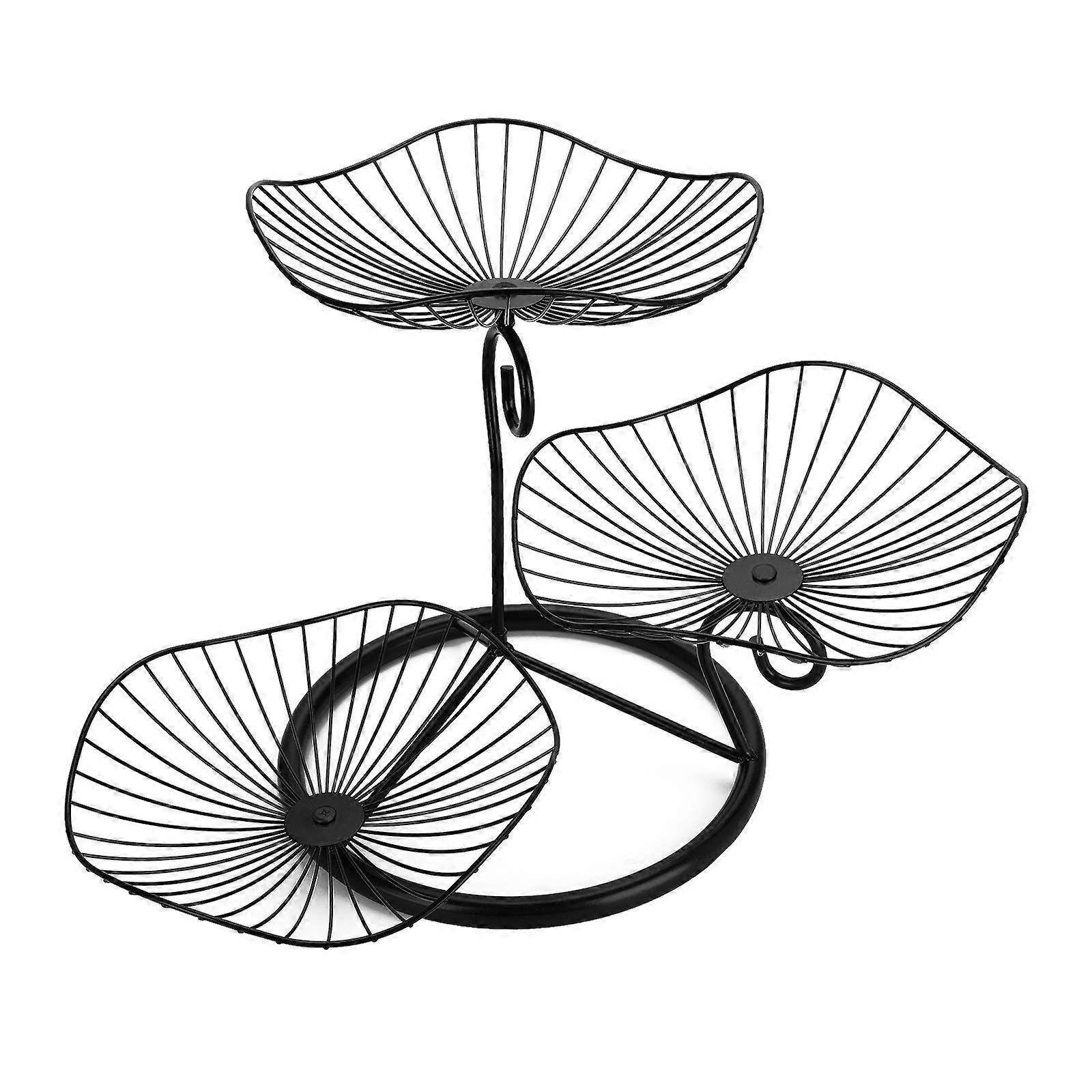 Decorative Iron Fruit Basket Stand for Kitchen Counter Table 3-Tier