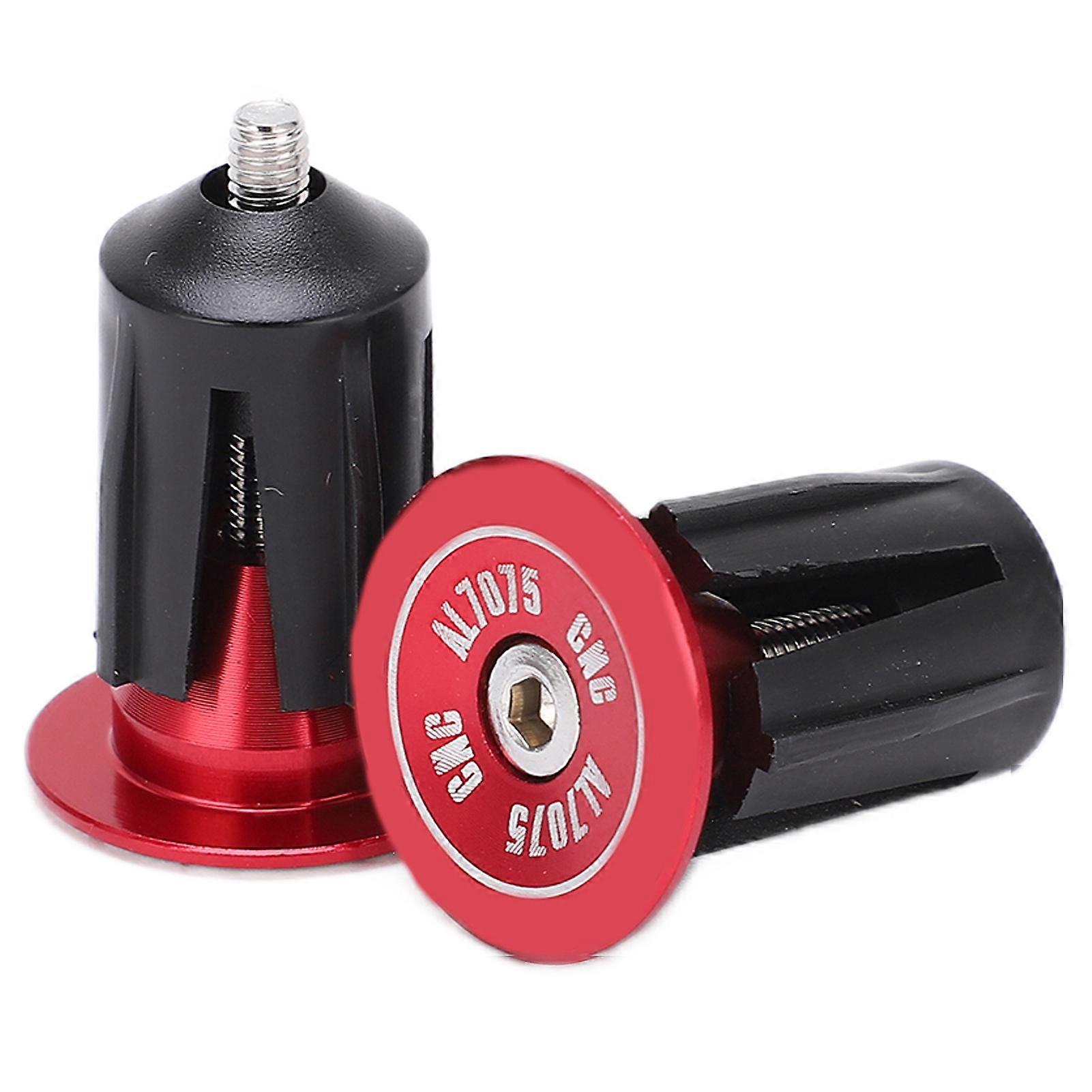 2pcs Handlebar Plug Aluminum Alloy Plastic Replaceable Practical Bicycle AccessoriesRed