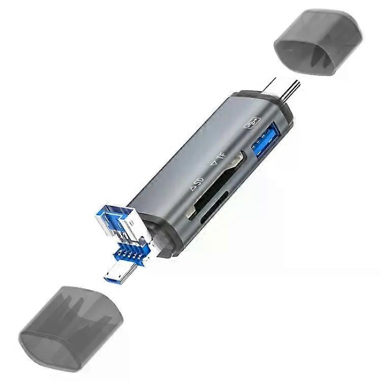 ADS-307 Data Transfer OTG Adapter USB / Type-C / Micro Plug SD TF Card U-Disk Reader ADS-307