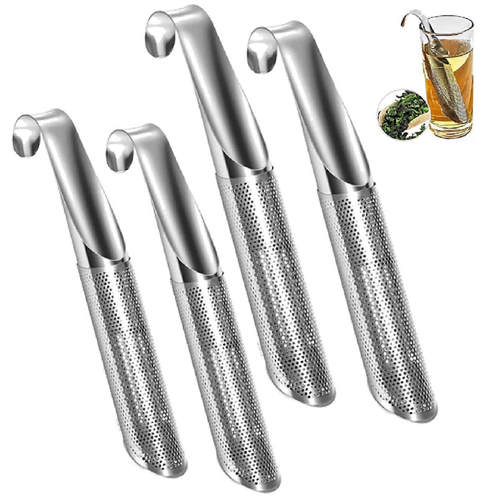 Tea Strainers for Loose Tea Stainless Steel Tea Diffuser Extra Fine Mesh Infuser Large Capacity 4-Pack