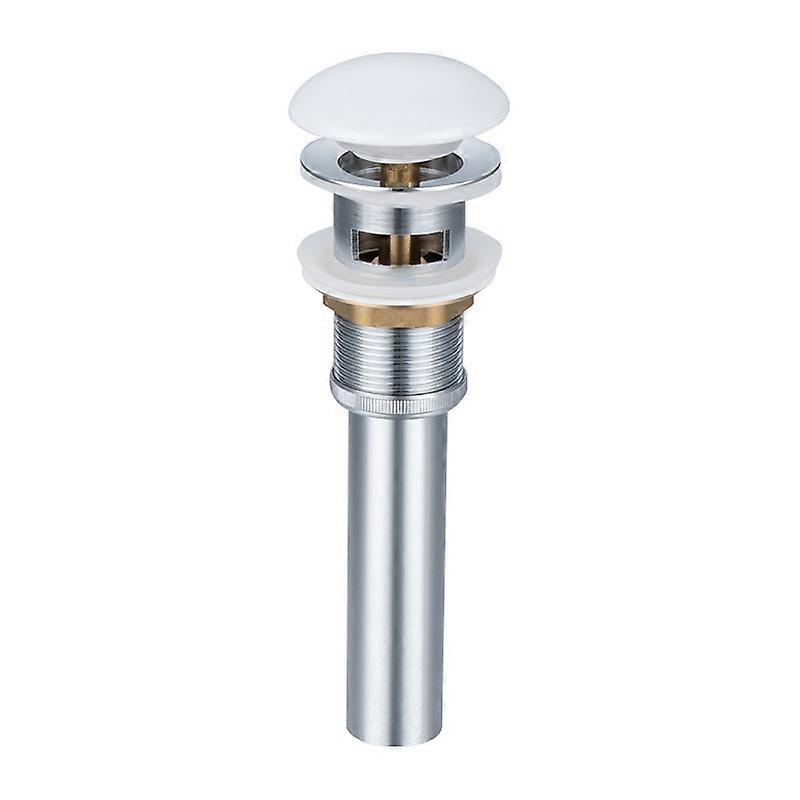 Pop Up Sink Drain Stopper for Bathroom Vessel Vanity Sink Brushed Nickel 1.5-Inch with Overflow and Detachable Basket Strainer