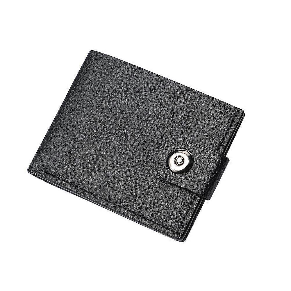 Mens Leather Wallet with Snap Button Protection Wallets