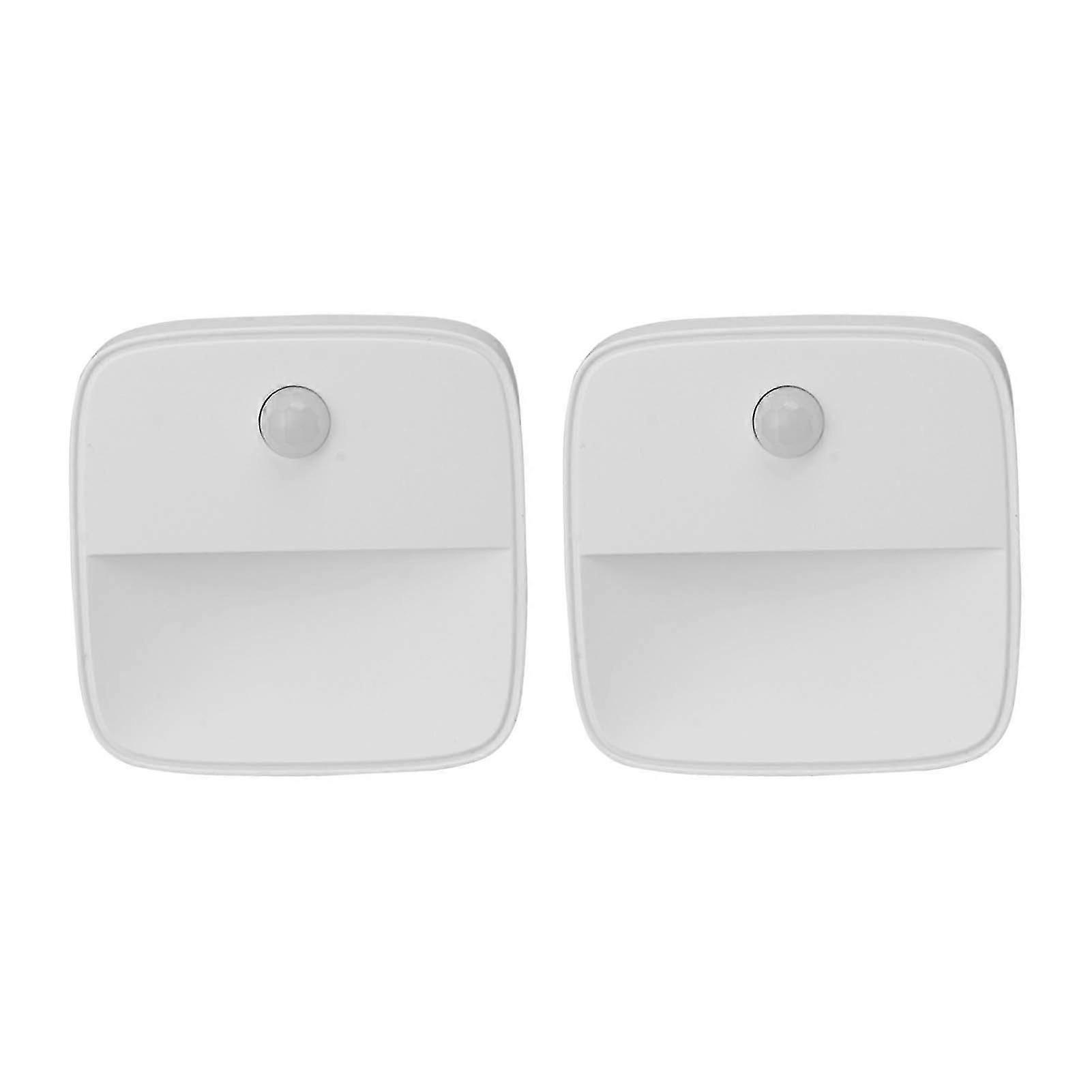 2Pcs Plug in Night Light Mini Warm White LED Motion Sensor Night Light for Bedroom Kitchen EU Plug 100240V