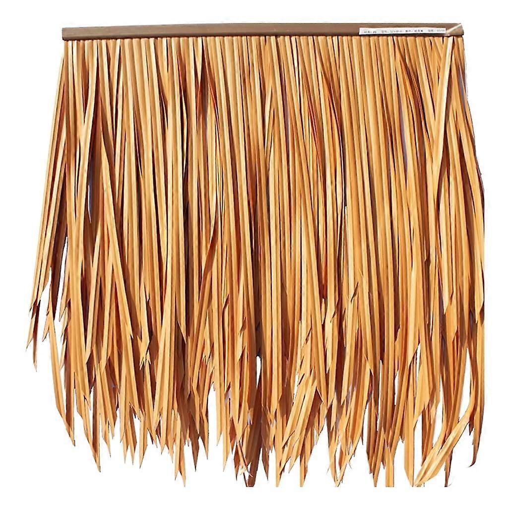 Palm Leaf Simulation Thatch Tile Artificial PE Hair Grass Flame Retardant Straw Gazebo 0.5x0.5m Yellow 2Pcs
