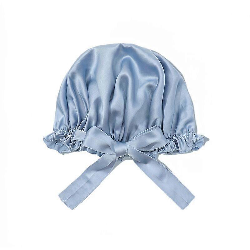 Silk shower cap with adjustable elasticity, absorbent shower cap for shampooing solid color for adults