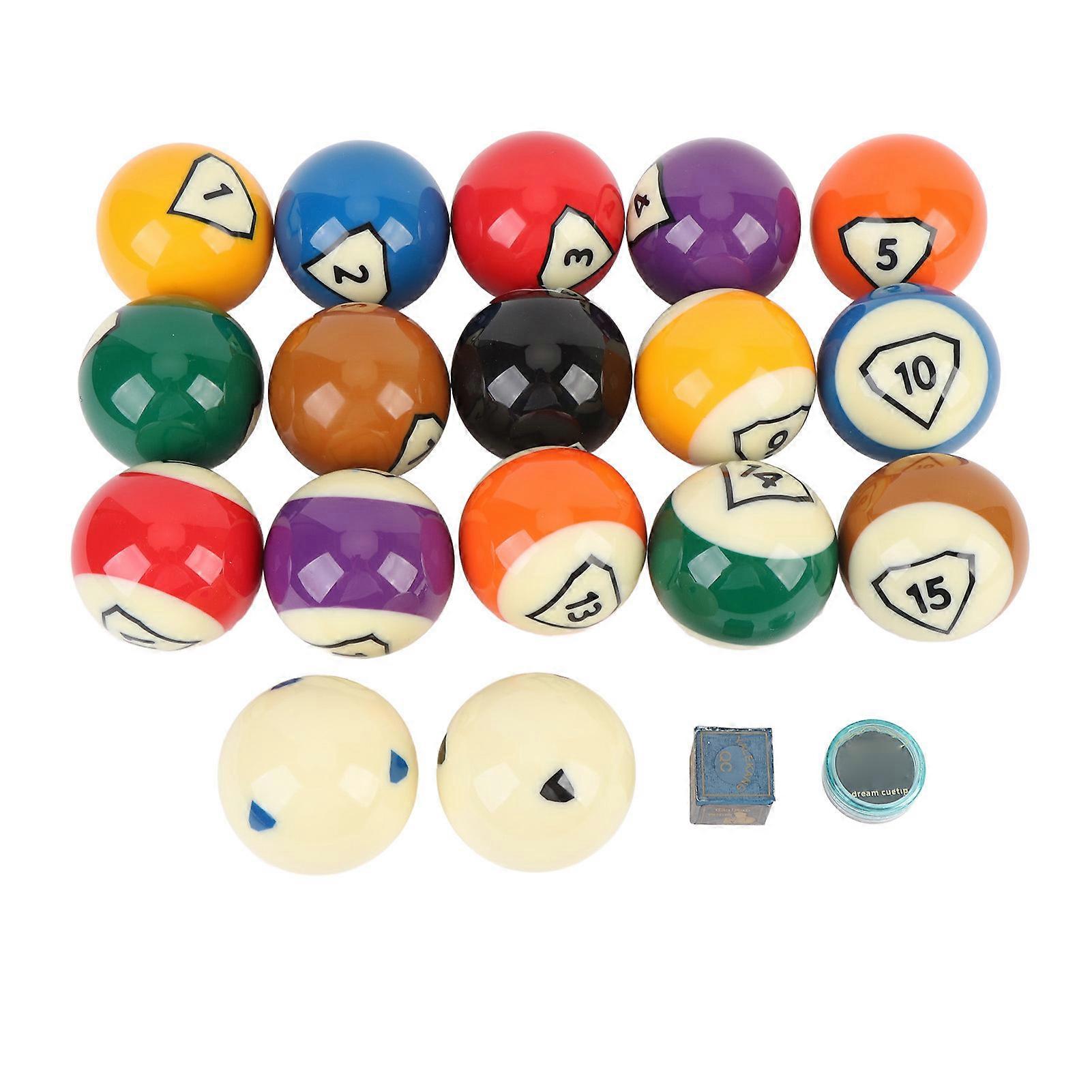 17 PCS Pool Set Standard 16A 16 Colors 57.2mm Dia Resin Professional Billiard Table Balls for Home Entertainment
