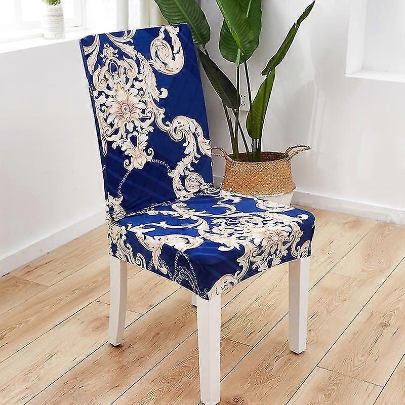 Stretchstol täcker tryckt tyg matstol täcker avtagbara tvättbara sätesskydd täcker matstol slipcovers