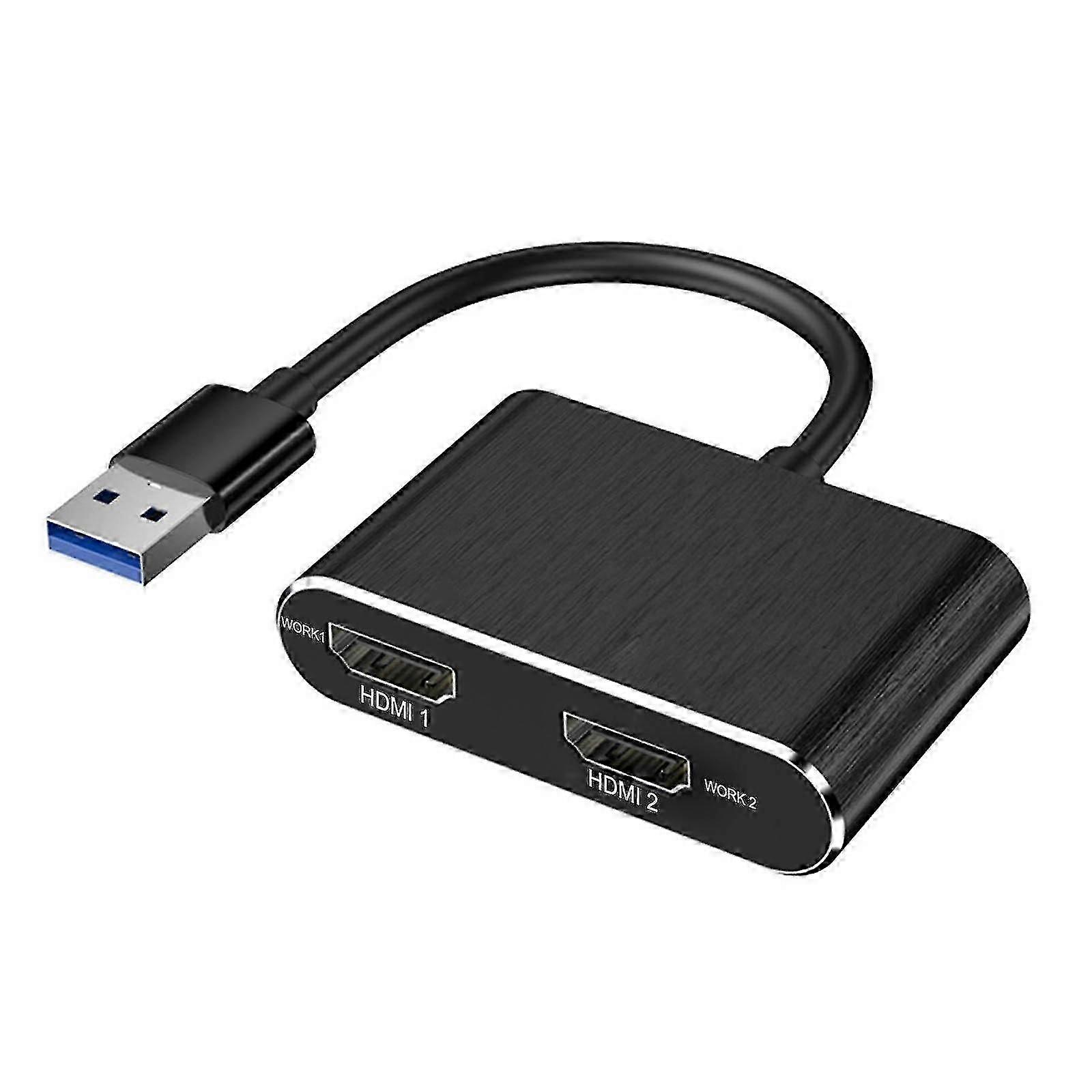 USB 3.0 till dubbel HDMI-adapter Externt videostöd för Windows