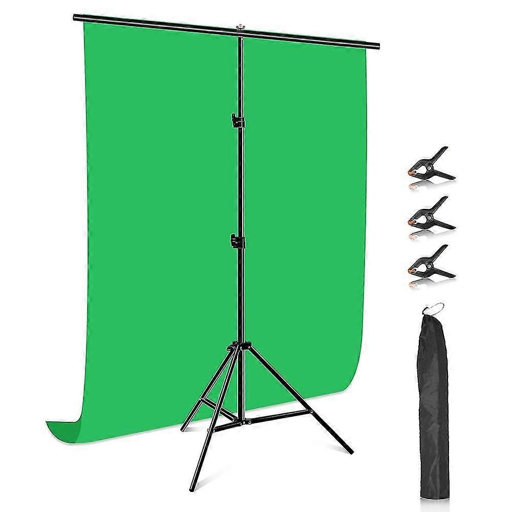 Puluz Pu5204g 1x2m 120g Thicken Background With T-shape Stand And 3 Clamps For Photo Studio Green Sc
