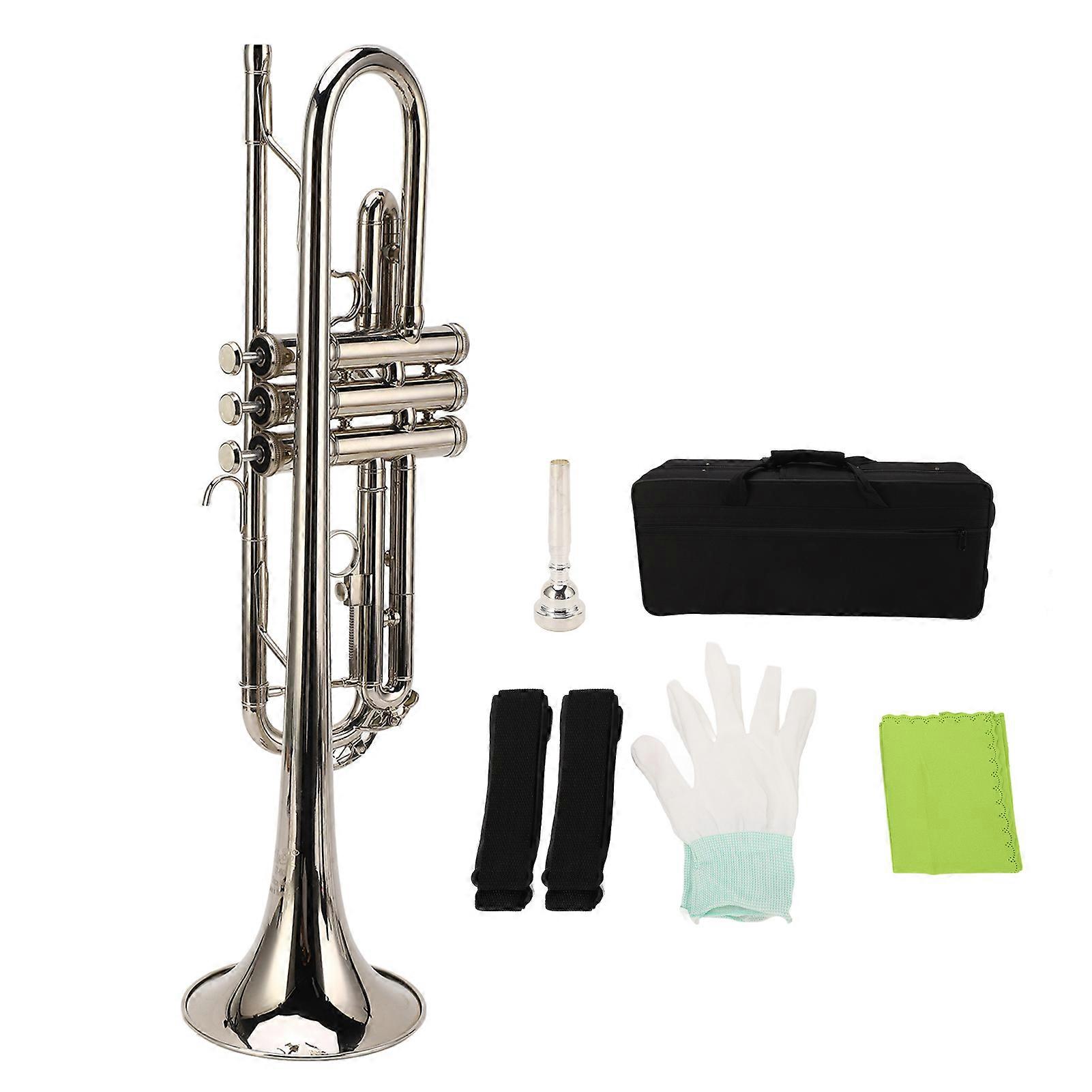 Trompette Sib Standard avec embouchure en laiton plaqué argent Instruments de musique Accessoires
