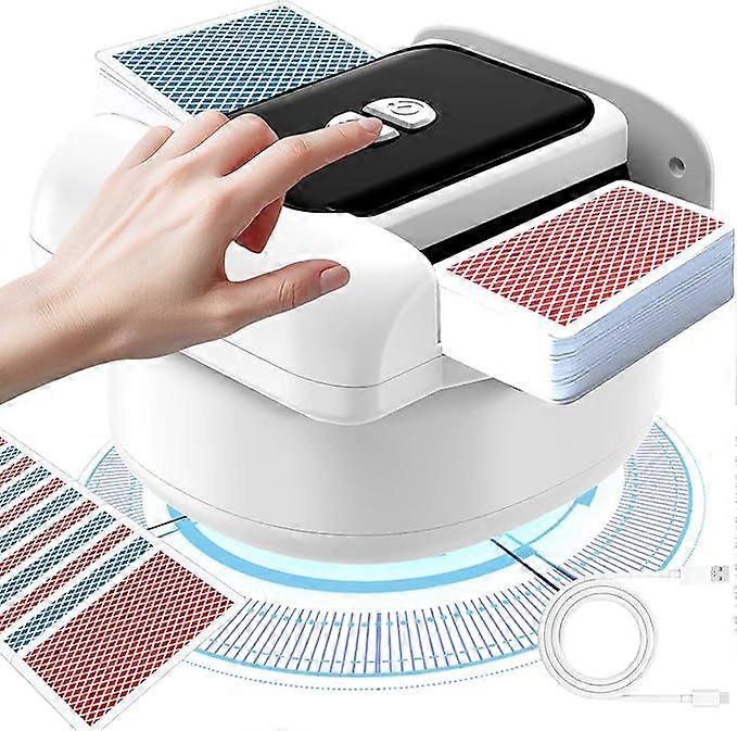 Rechargeable Automatic Dual Mode Card Shuffler, Low Noise Electric Shuffling Machine for 1-2 Decks Rechargeable & Travel-Friendly for Poker, UNO, Texa