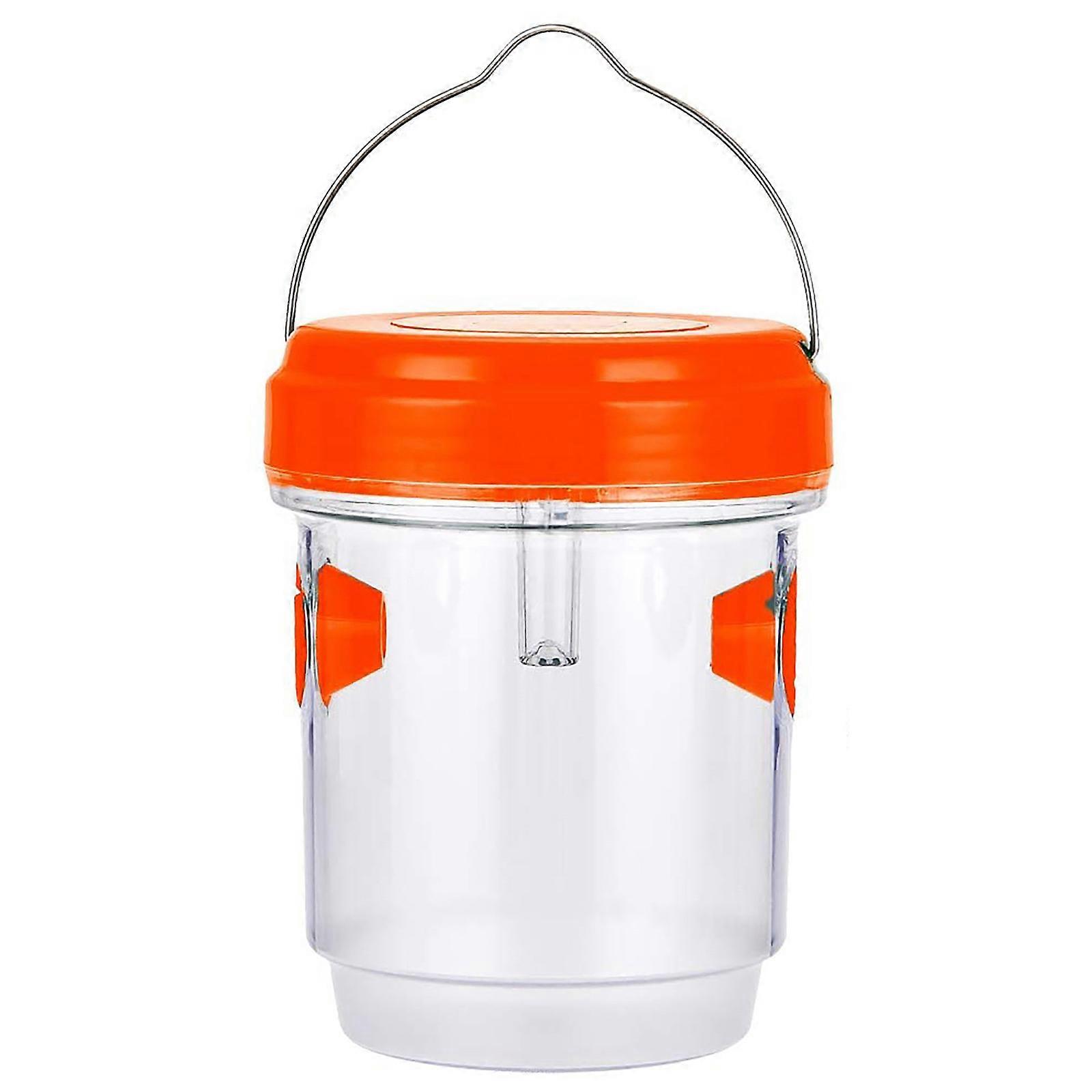 Effective Wasp Traps for Outdoor Hanging Design with Solar LED Light Catch Flying Insect from Patio Yard Garden Backyard Orange