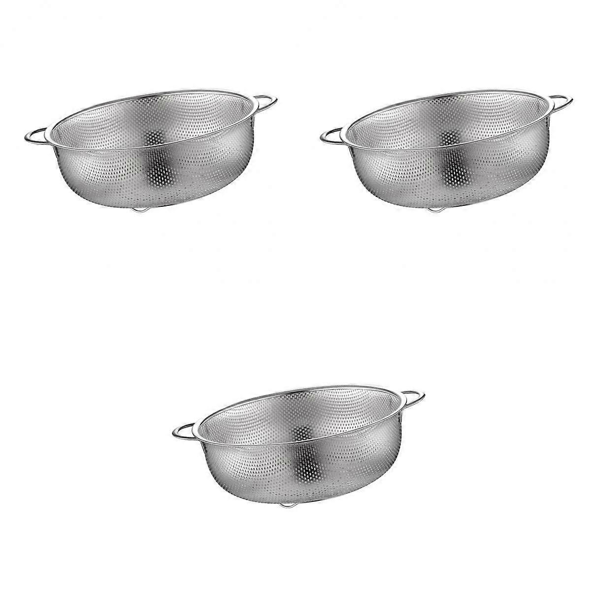 3Pcs Strainer Rice Sifter Spaghetti Drainer with Handles Storage