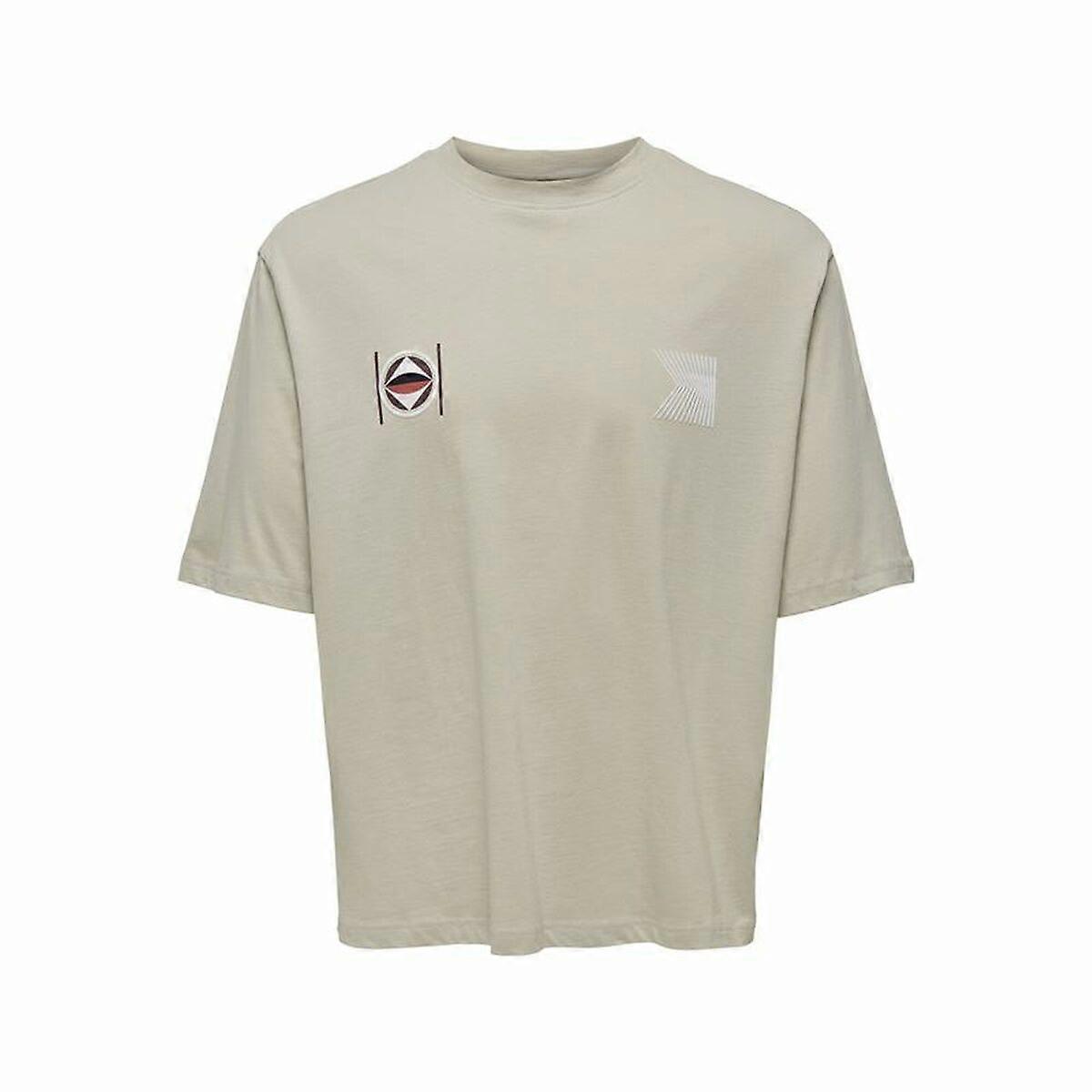 Men’s Short Sleeve T-Shirt Only & Sons Onslenny Ovz Element Grey