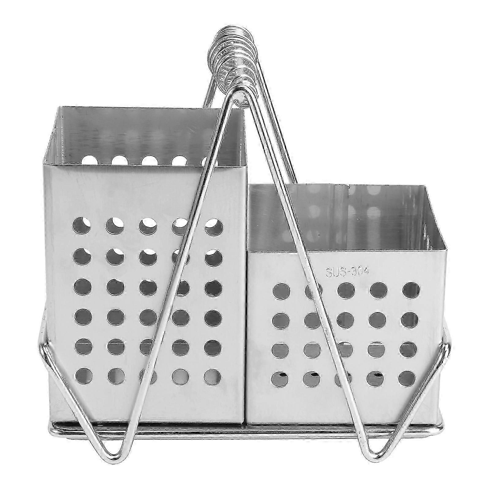 Square Chopstick Holder Stainless Steel Tableware Cylinder Cutlery Utensil Holder Tableware Storage Holder Multi-purpose Chopsticks Container For Home