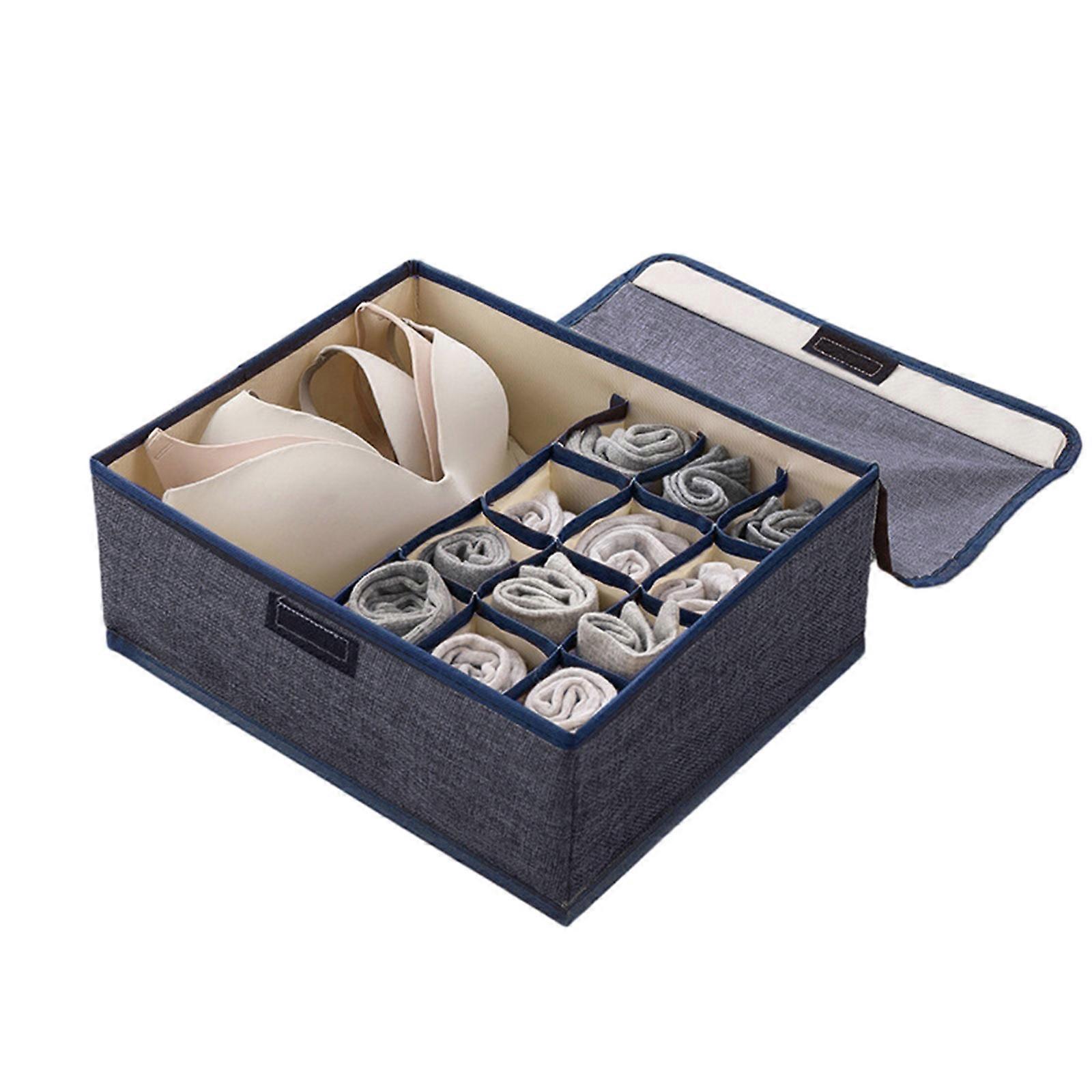 منظم خزانة ملابس عملي جوارب منظمات خزانة ملابس حاويات أدراج جوارب تخزين منظم صندوق S أزرق كحلي