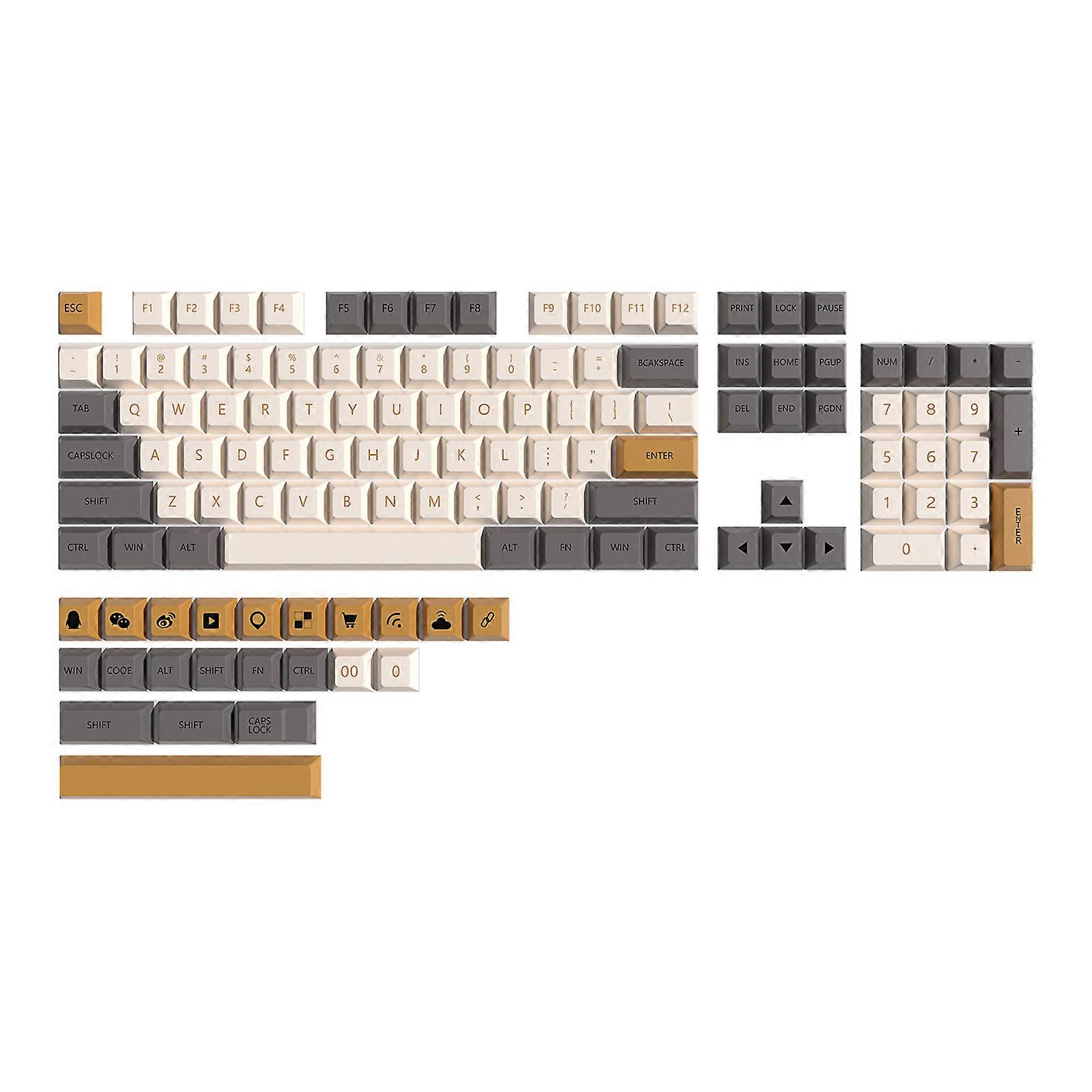 125pcs PBT Keycap XDA Profile Custom DYE-SUB Keycap for GK61 64 68 96 126 Layout Cherry MX Switch Mechanical Keyboard