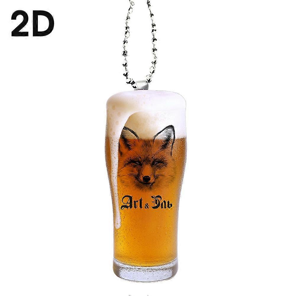 2D Acrylic Animal beer Rearview Mirror Decorative Pendant