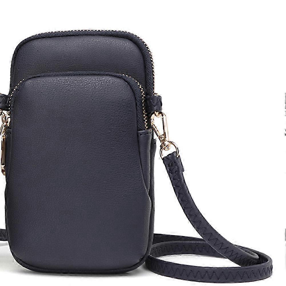 トレンディなブルーPUミニ電話財布女性用クロスボディバッグ