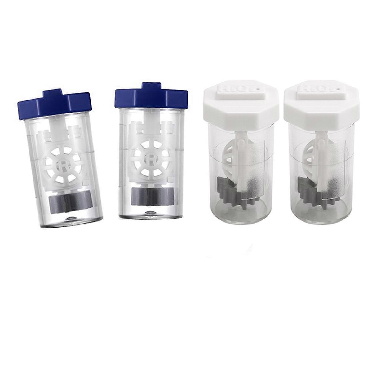 4 Pieces Hydrogen Peroxide Contact Lens Cleaner Case,Eye Contact Lens Washer Machine,Travel Size Vented Universal