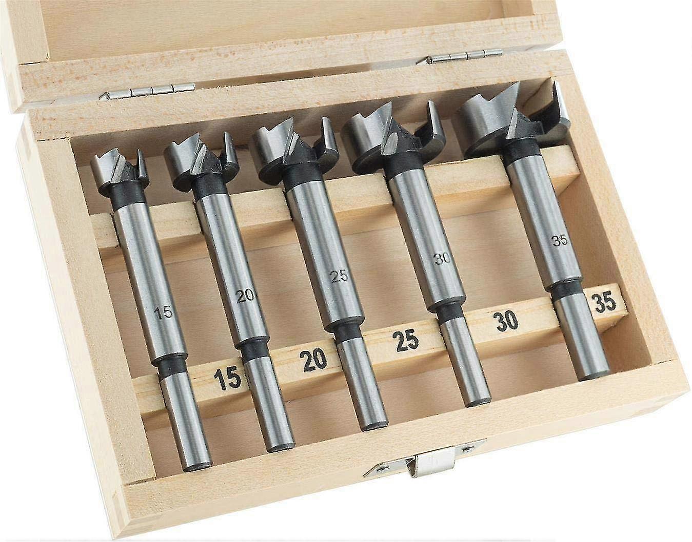 2025 Knothole drill bitsmade of tool steel for easy drilling of blind holes in soft wood DIY wood bit set 5 Pcs drill bits Ø 15-35 mm