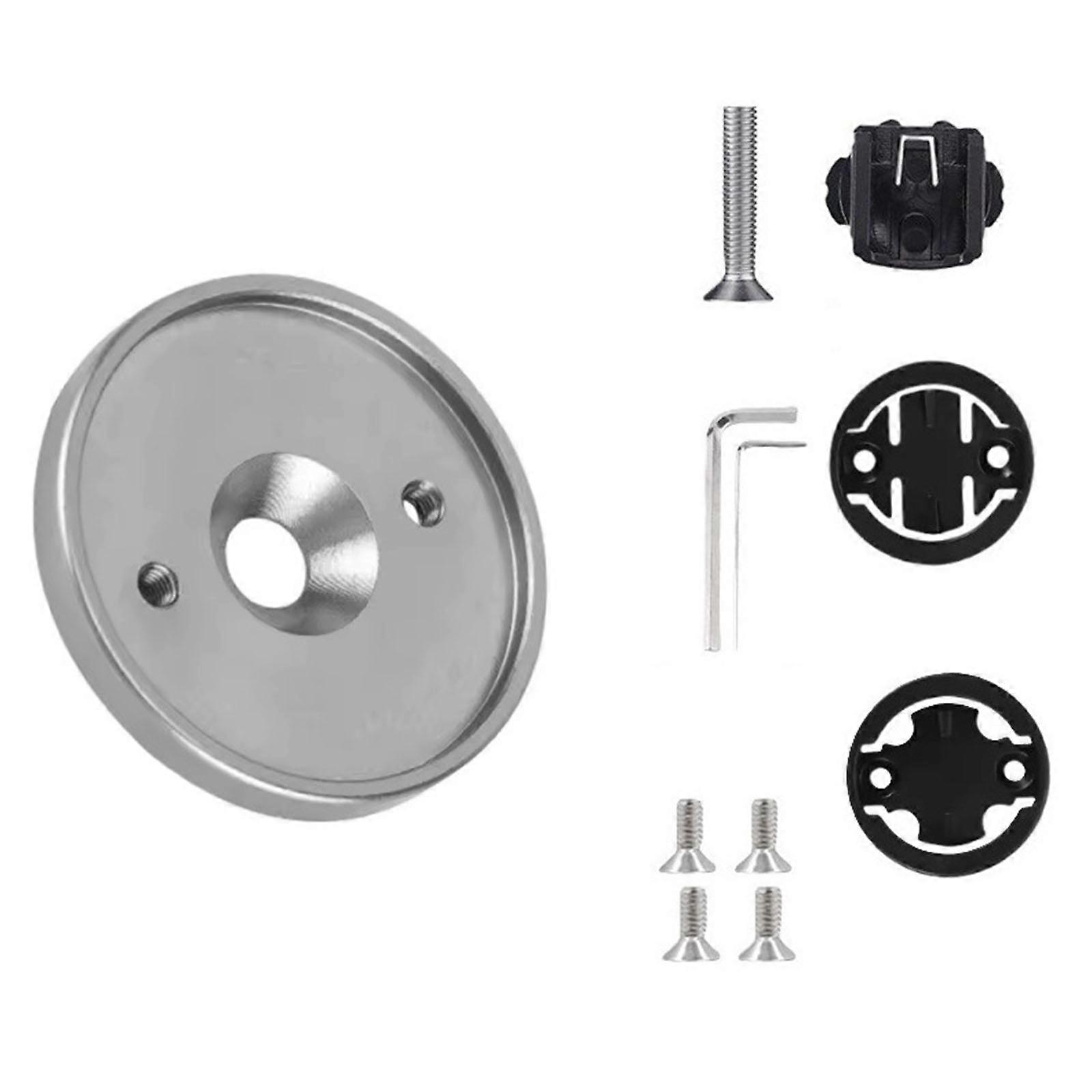 Machined Bicycles Stem Caps Adapters Universals Bike Computer Stem Caps Mount with Various Bike Computers  silver