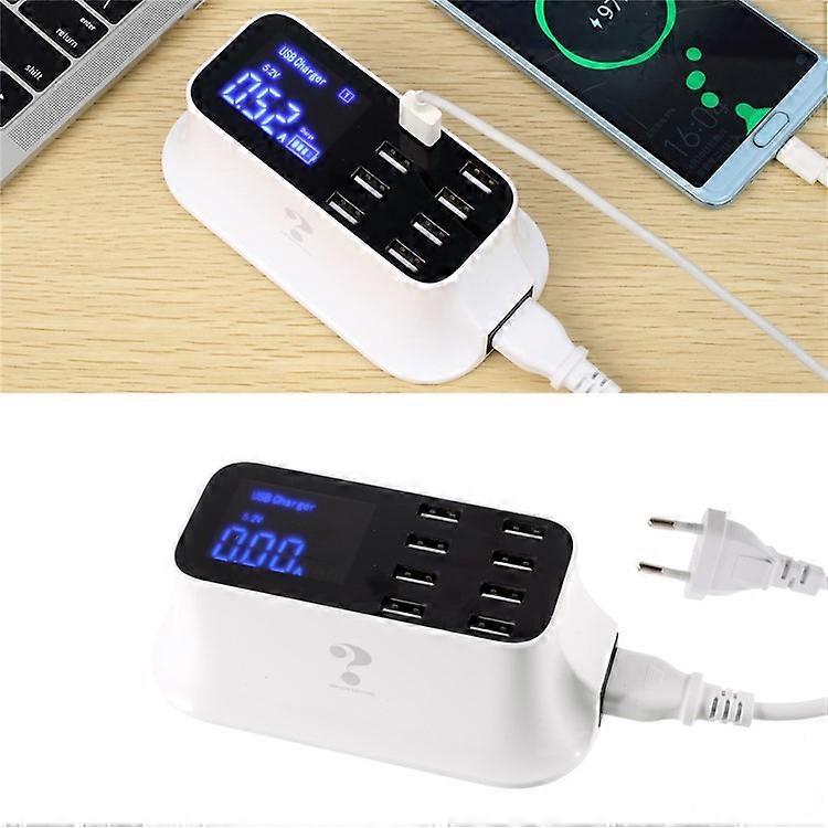 YC-CDA19 CE/RoHS/FCC Docking Station Multiple USB 8-Port Charger Desktop Charger Hub LED Display