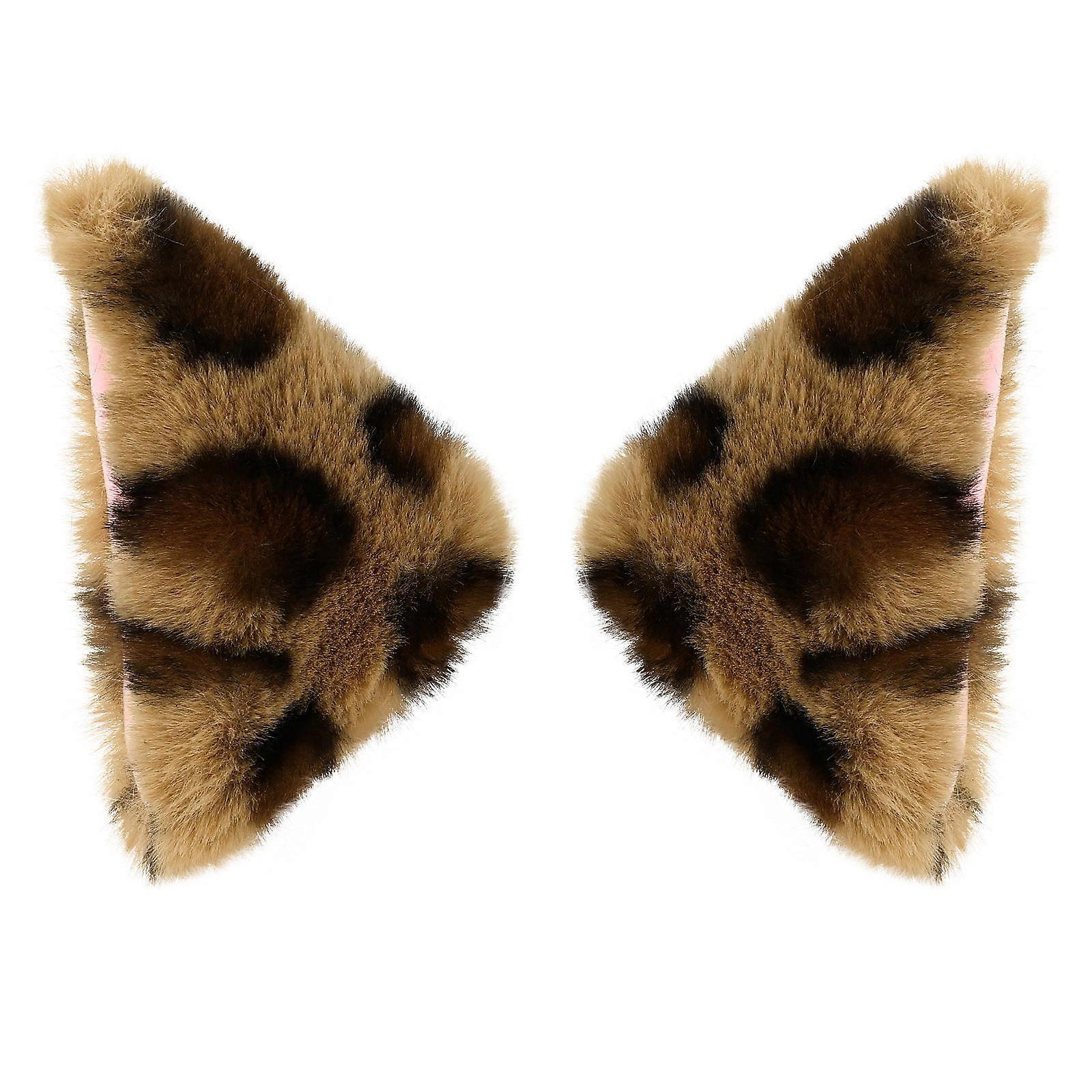 Here's a refined and engaging product description for your **Leopard Print Cat Ear Hair Clips**:
**1 Pair Leopard Print Cat Ear Hair Clips –