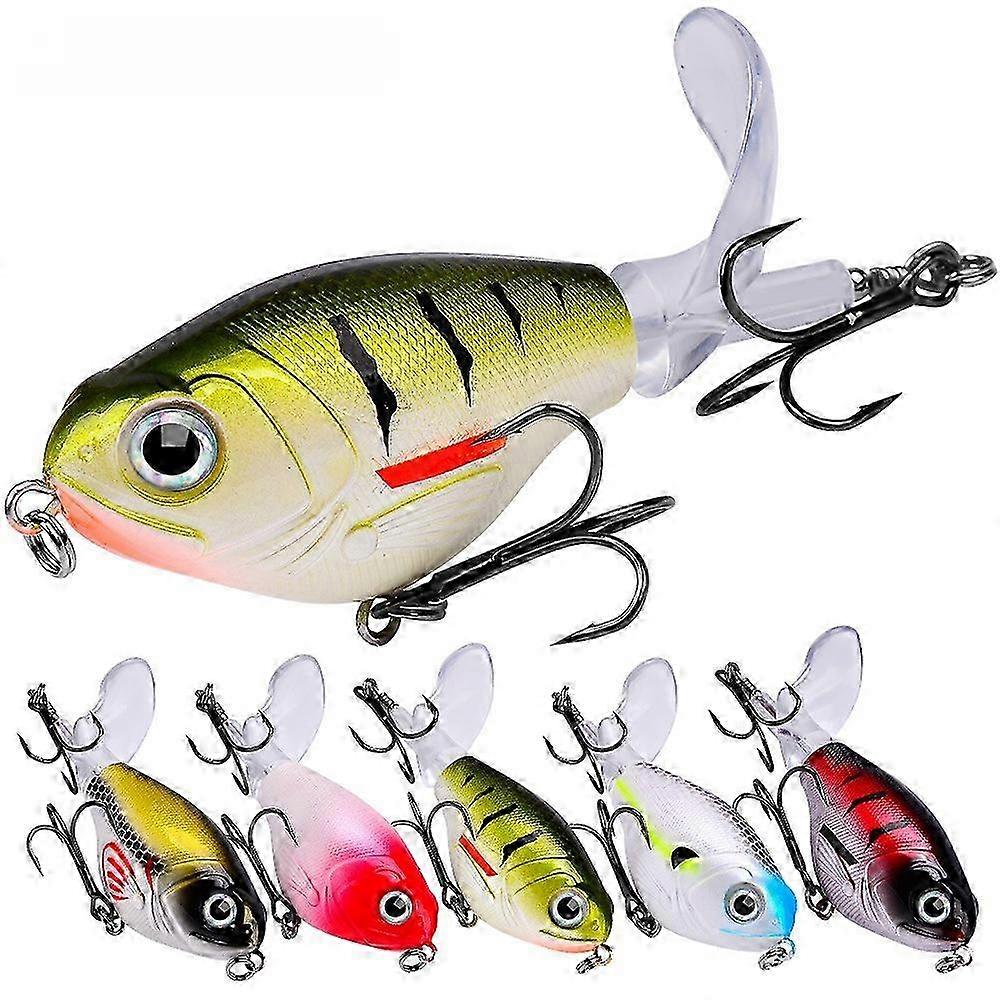 Luya Bait Propeller Tractor 12g 16g Floating Biomimetic Noise Hard Bait Fish 5pcs 8cm