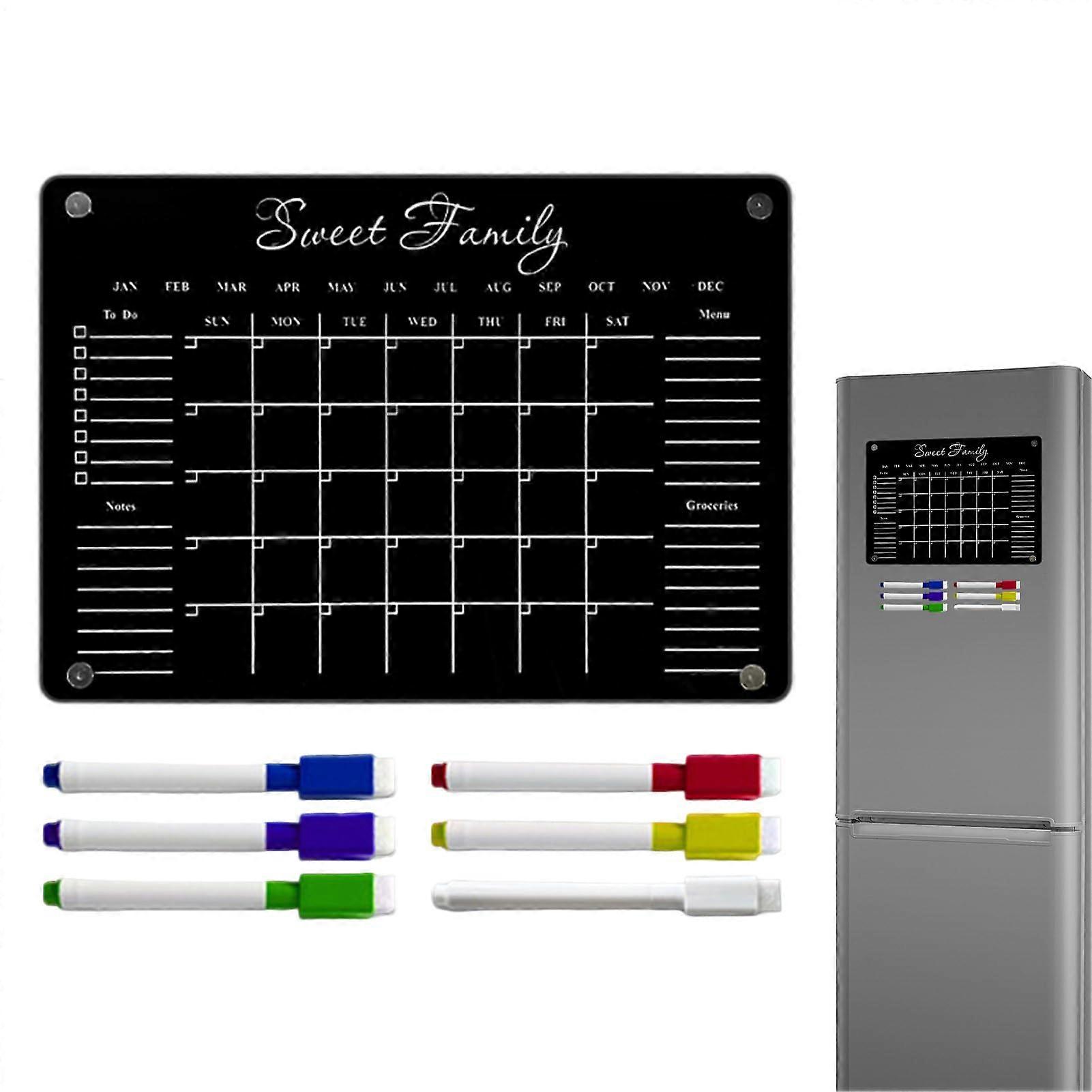 Magnetic Whiteboard, Acrylic Notepad, Erasable, Fridge Compatible, Office, Home, Classroom, Includes 6 Felt-Tip Markers