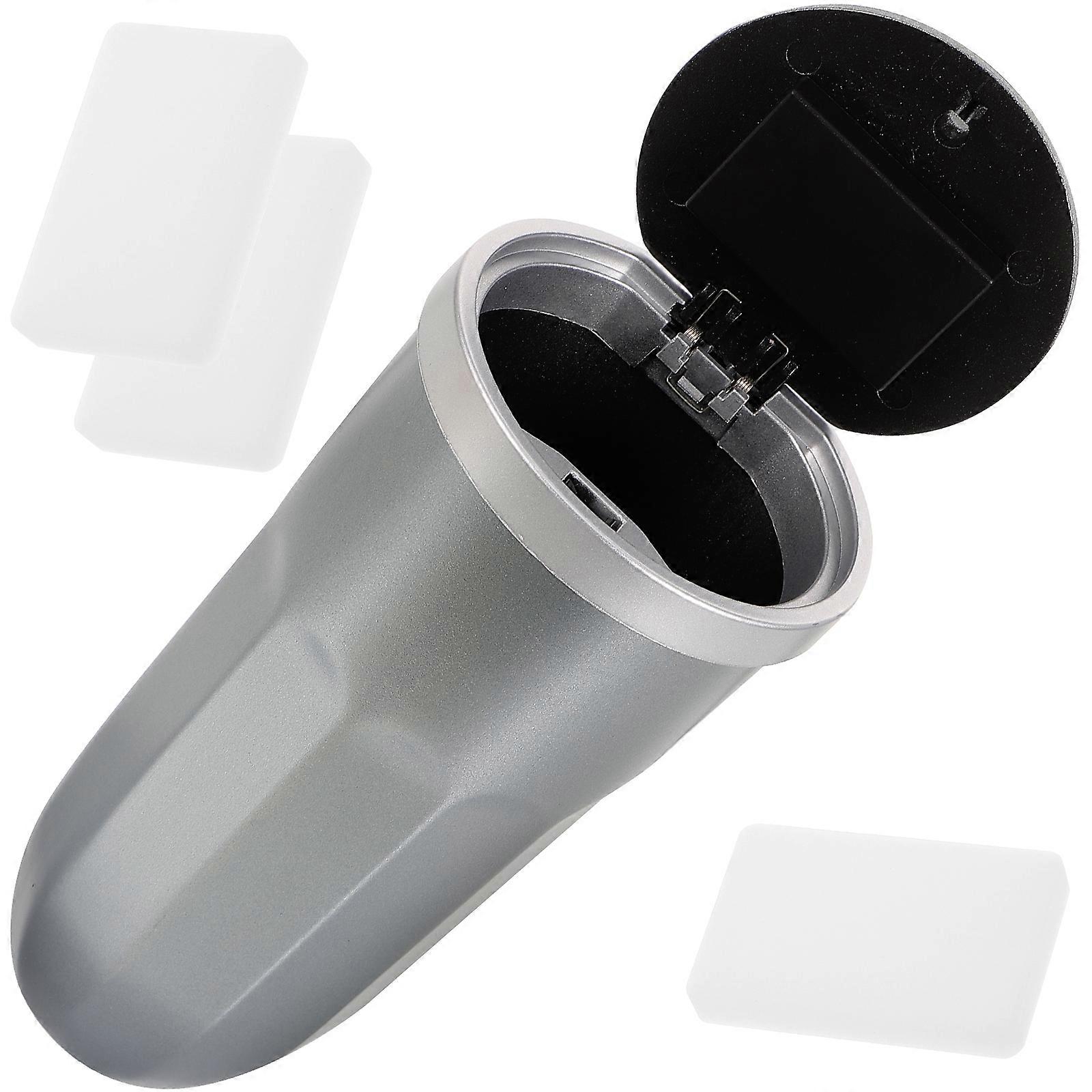 Garbage Can Car Compact Cup Holder Trash Bin Odor Insulation Grey 1Pack