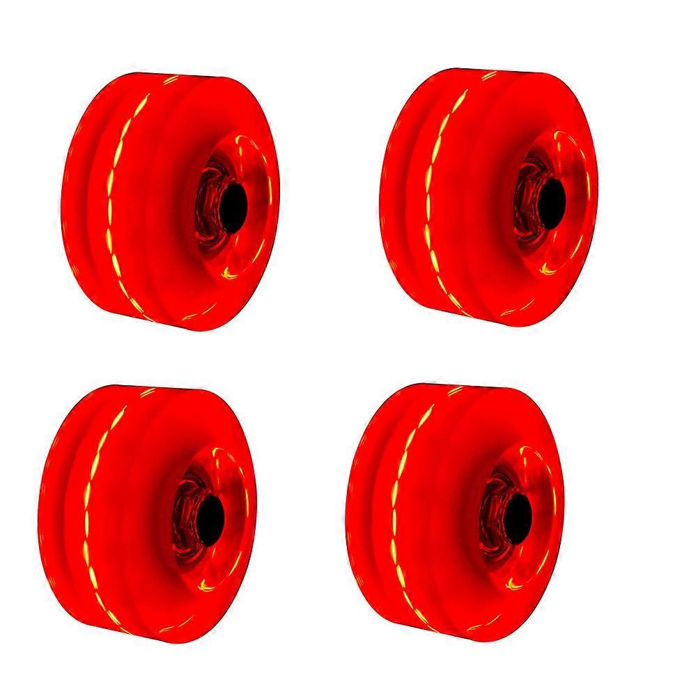 Skate Wheels Replacement For Competitive Skating Red Roller Skate Accessories Flashing Feature 228X228X126 Inch 4Pcs