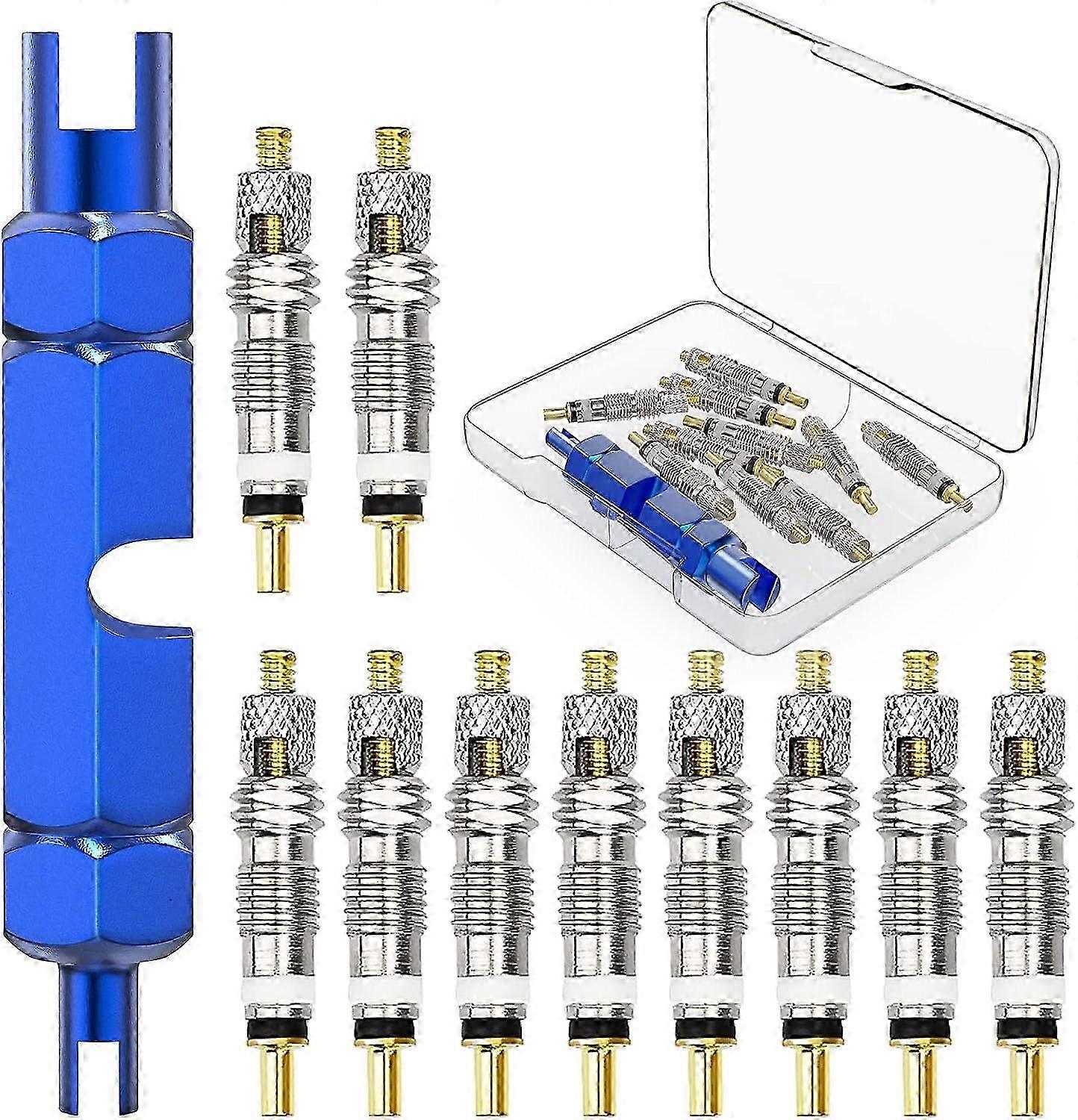 18PC Presta Valve Cores Set, Bicycle Valve Adapter and Shell Valve for Bicycle Tires - Comprehensive Repair Kit for Your Bike
