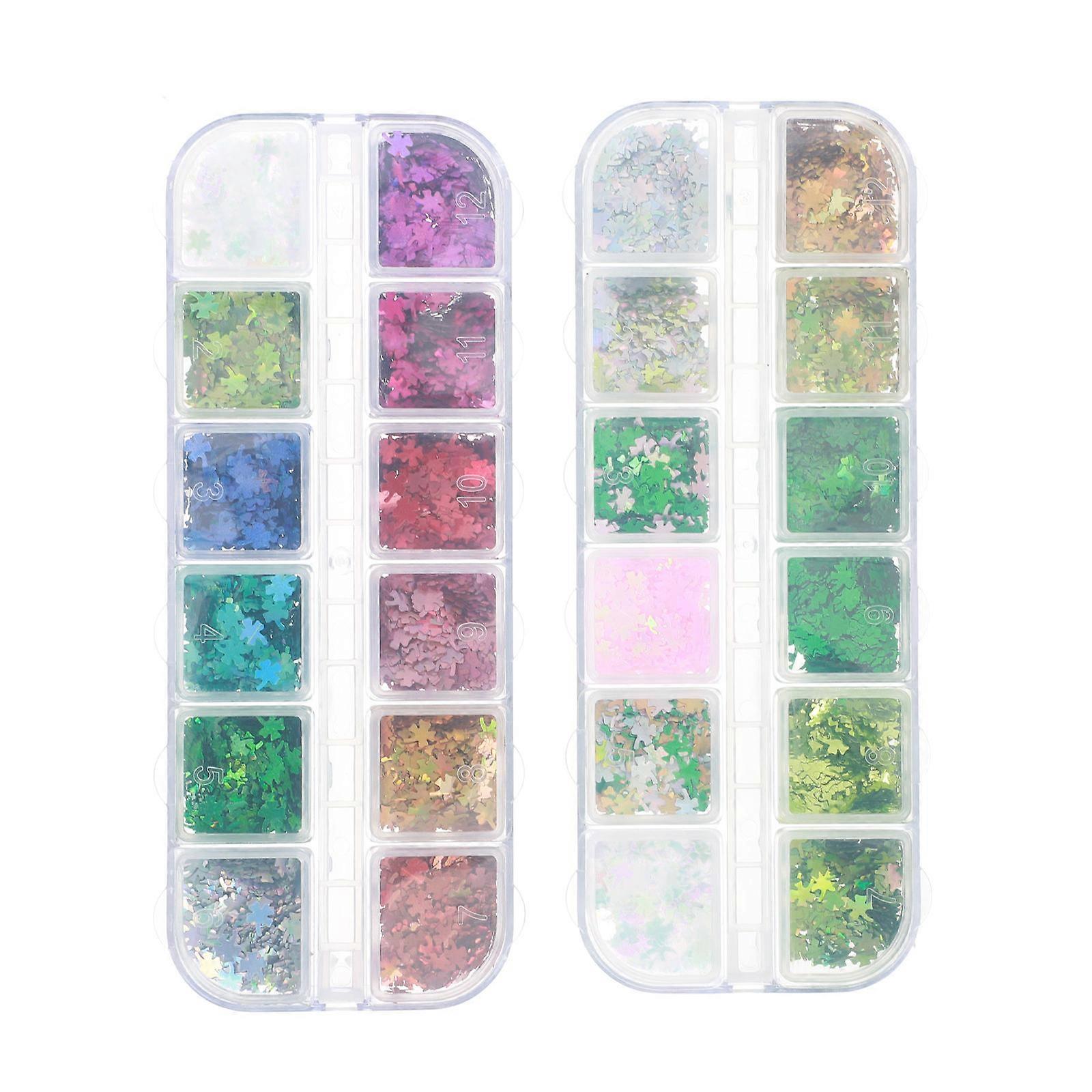 Patricks Day Decorative Sequins DIY Manicure Eye Makeup Accessory Assorted Color 13x5 5cm 2Boxes