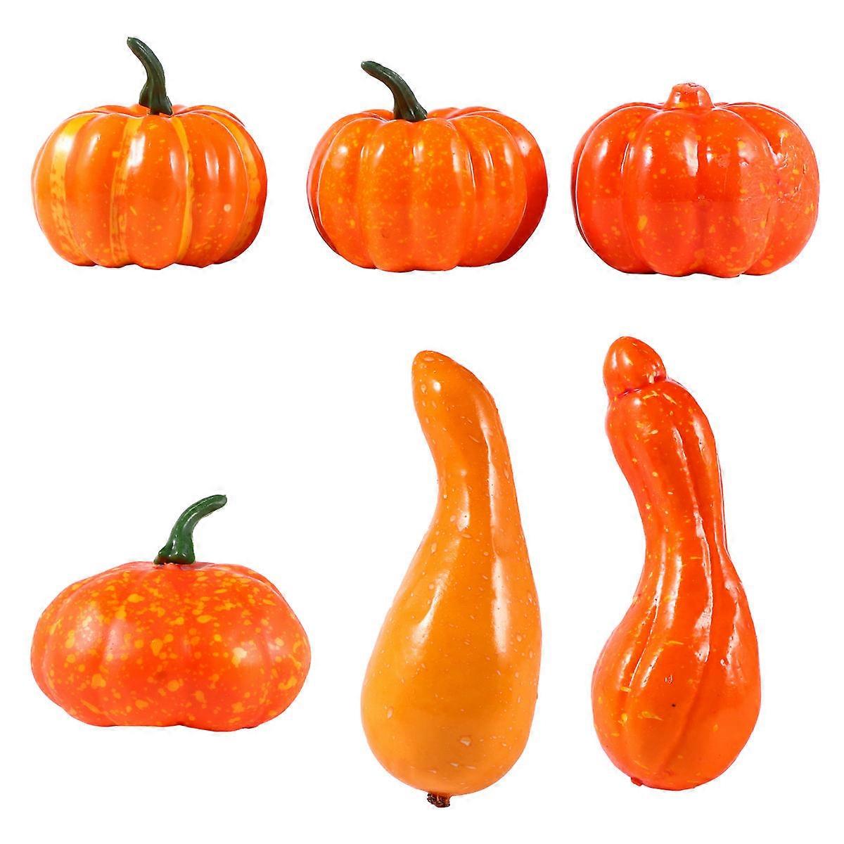 Decorative Pumpkins for Table Decor Non-Deteriorating 6Pcs Orange Foam Round Event Planners