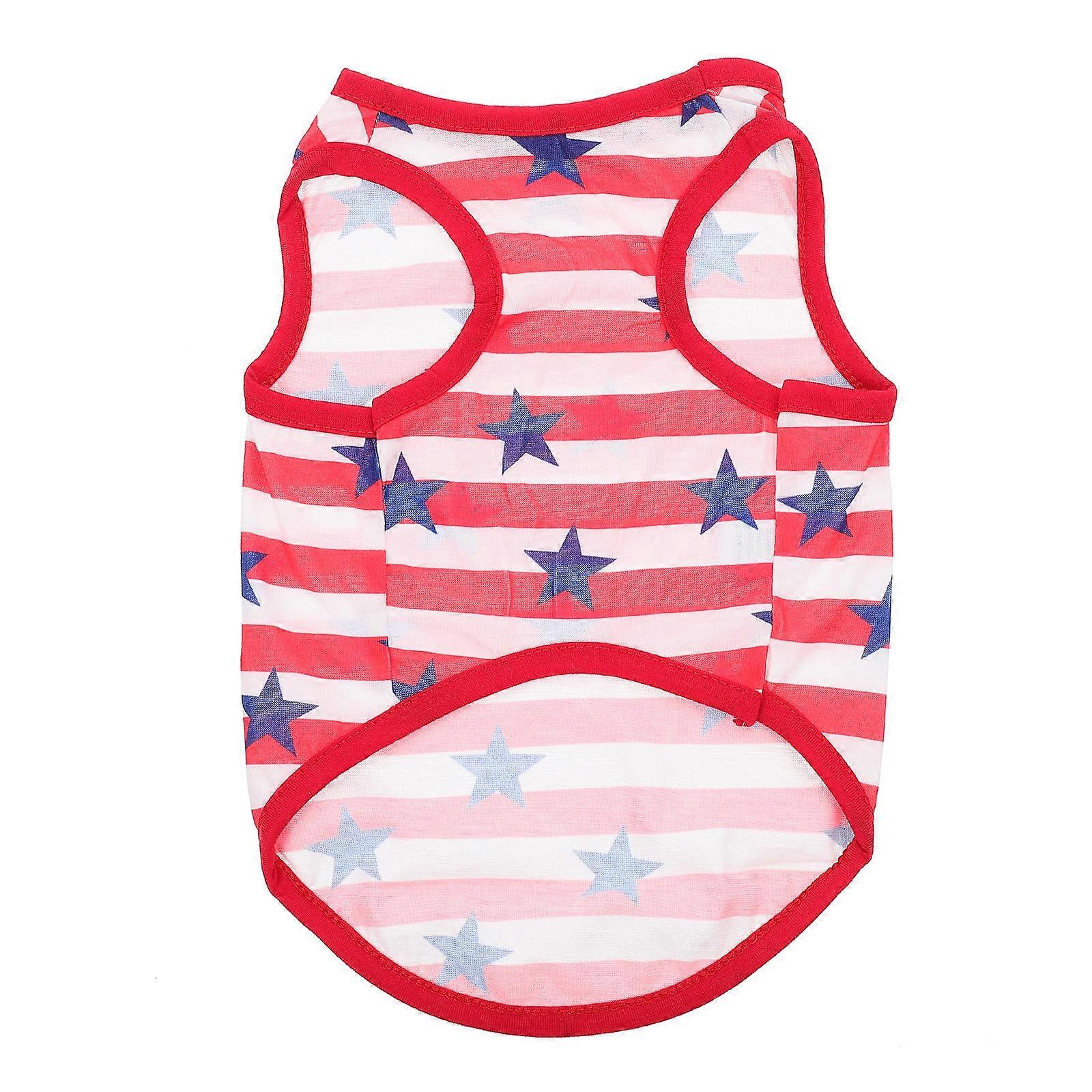 Striped Pet Vest Decorative Puppy T-Shirt Summer Dog Clothes Fashion Design L Size 1Pcs