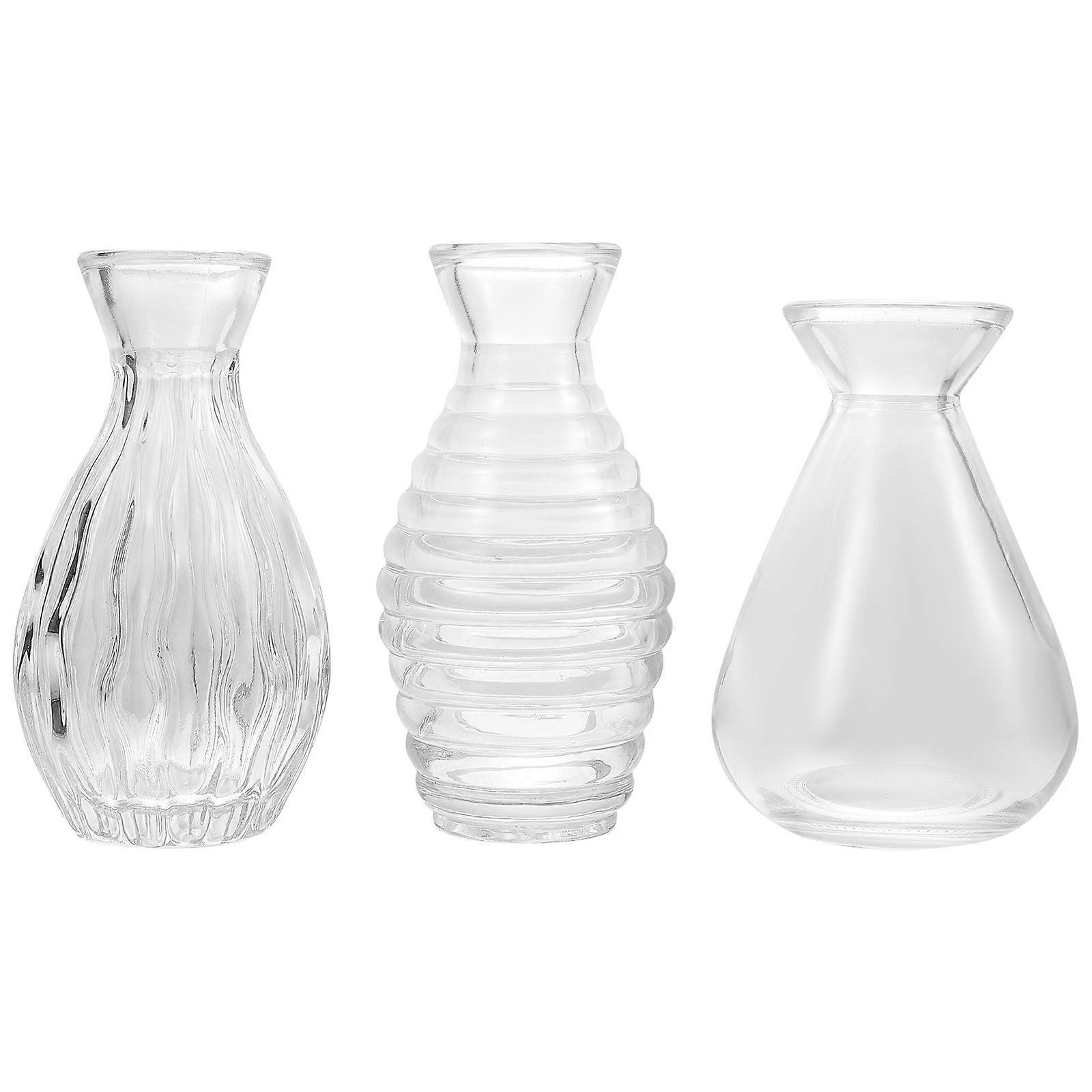 Glass Essential Oil Diffuser Bottles 3PCS Refillable Aromatherapy Containers with Wide Mouth for Home Decor and Flower Vase Use