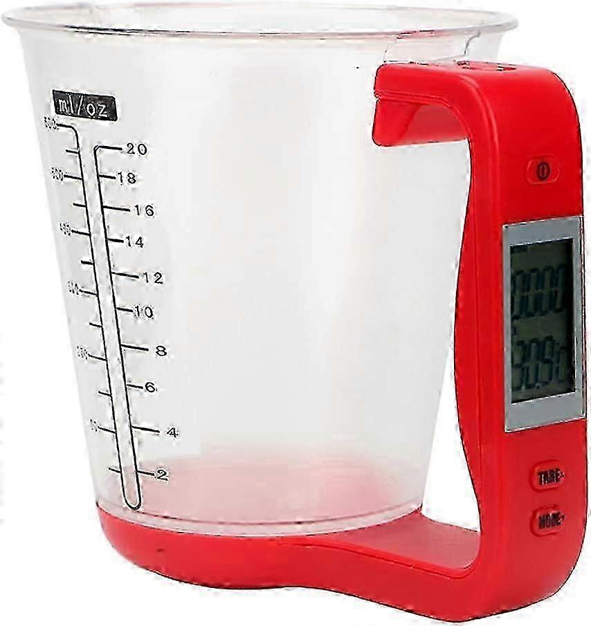 Household LCD Baking Electronic Scale Gram Measuring Cup (Red)
