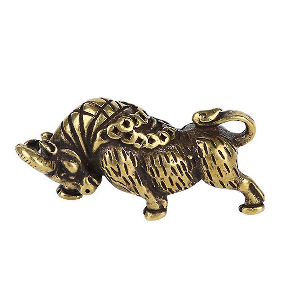 Cattle Tag Keychain Cattle Shaped Pendant Keychain Accessory Retro Style For Men Friends Family Bronze 1.57X0.79X0.79inch 1Pc