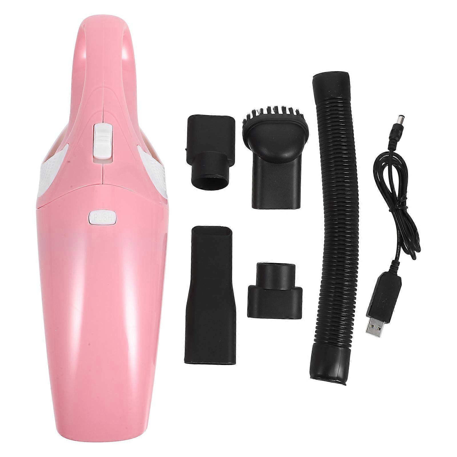 Portable Mini Vacuum Cleaner R-6054 Car Use Pink Wet and Dry Cleaning 1Set