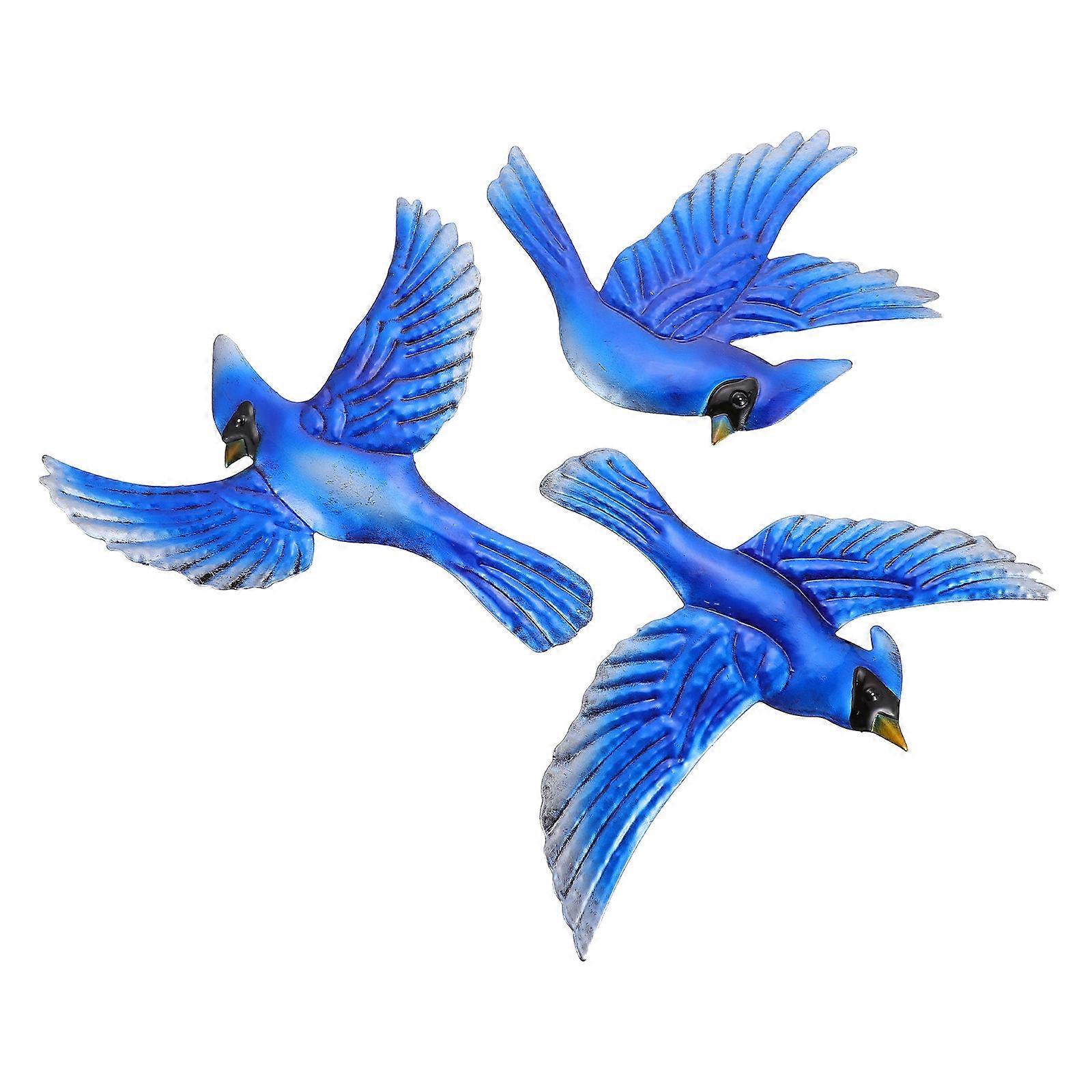 Blue Wall Hangings for Decor 3Pcs Lifelike Appearance Modeling Delicate Workmanship