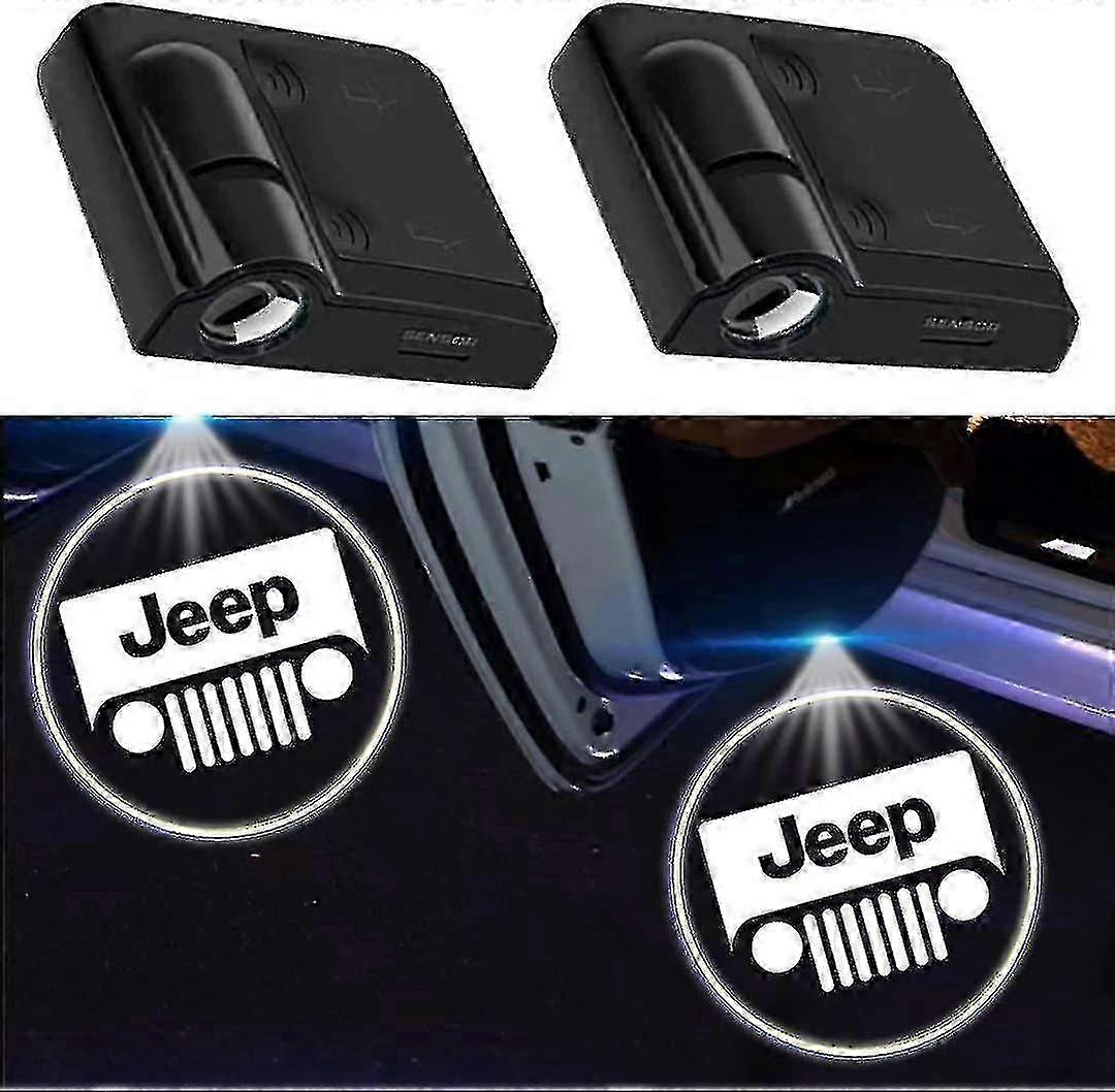 Jeep Kapı Işık Logo Projektör Evrensel Kablosuz Kapı Led Projektör Işık için 2 adet