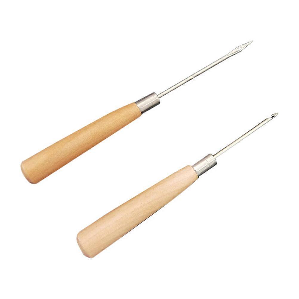 Stitching Punch Awl Round Handle Diy Tools for Shoe Repair Multi Color 2x2x18cm 2Pcs