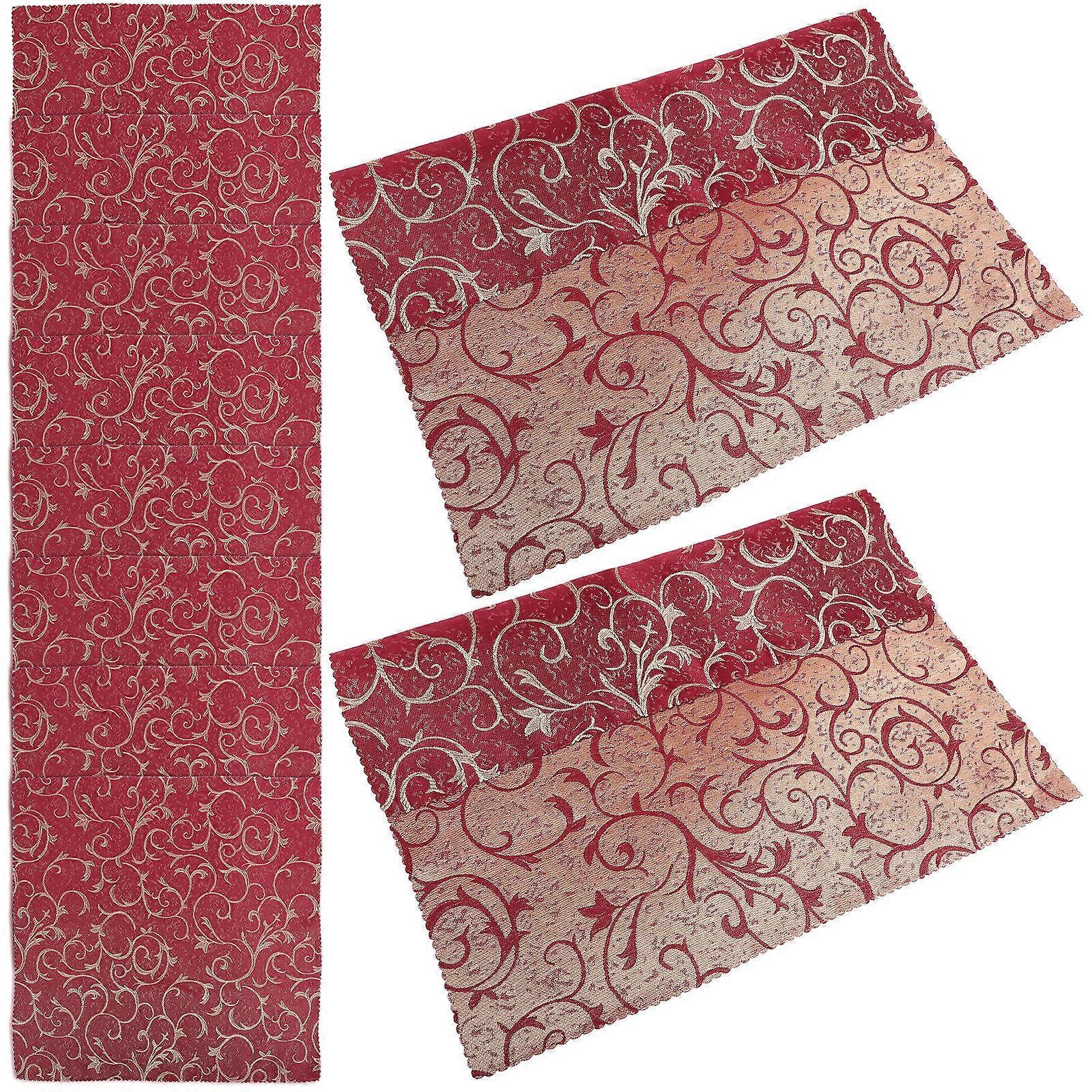 Reusable Napkins Kitchen Napkins For Party Dark Red Square Washable 10Pcs
