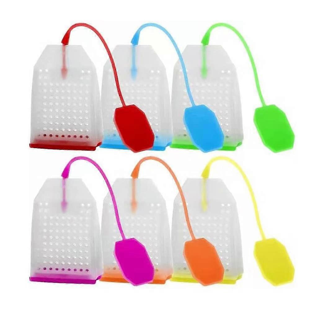 Silicone Tea Infuser Set of 6 Reusable Loose Leaf Strainer Bags in Assorted Colors Safe and Durable for Tea Brewing