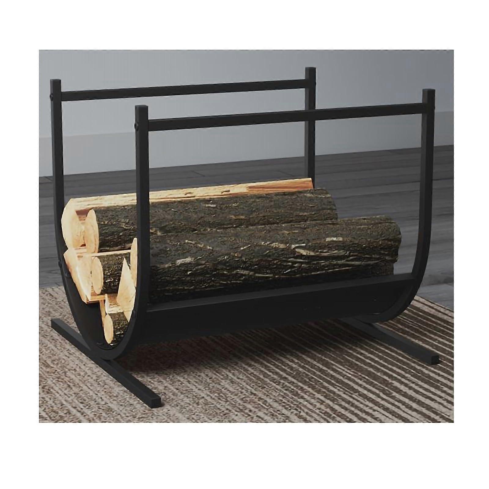 firewood rack, 17inch Ushaped, sturdy log holder made of iron with stable base