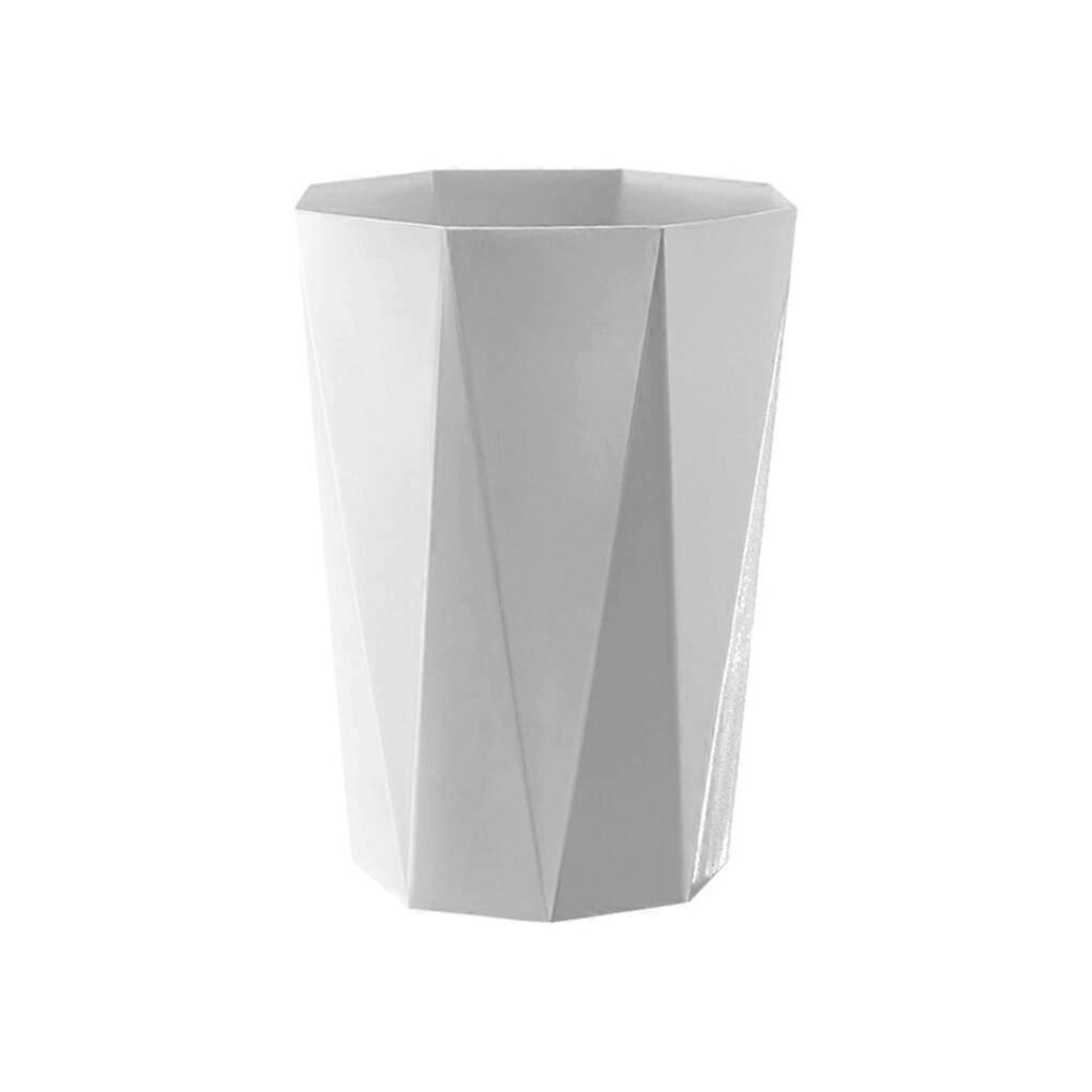 Waste Paper Bin, Quick Drying, Practical, Stylish SpaceClean and Tidy, Household Bin Made of Plastic, White, L L White