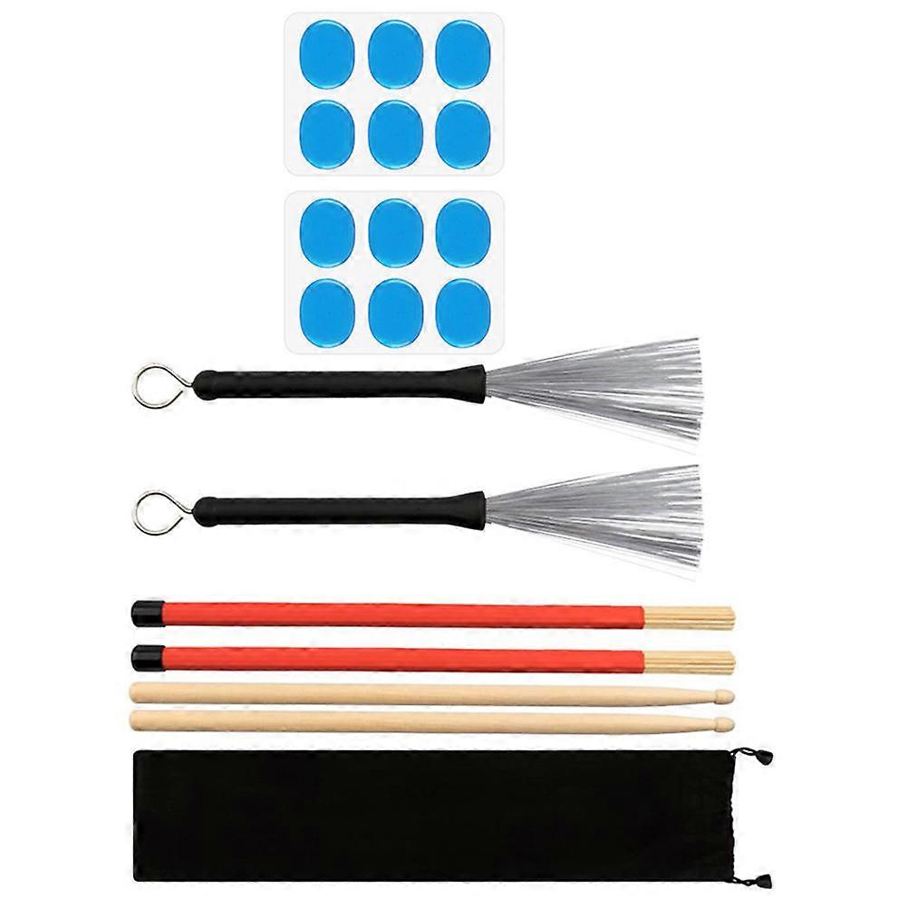 Drum Set Brushes Rute Sticks Drum Dampeners Set Rock Bands Practical 1Set
